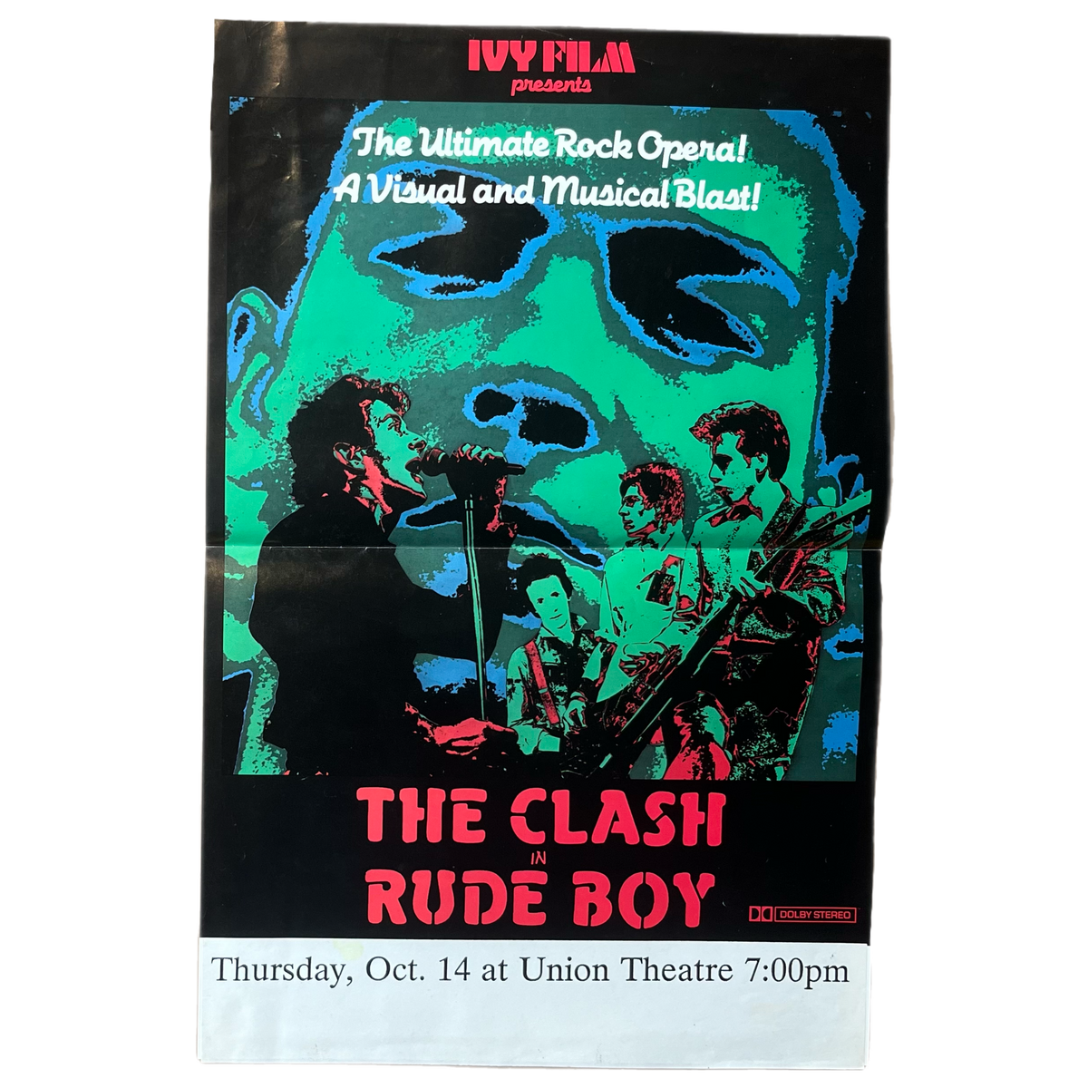 Vintage The Clash In Rude Boy &quot;Union Theatre&quot; Poster