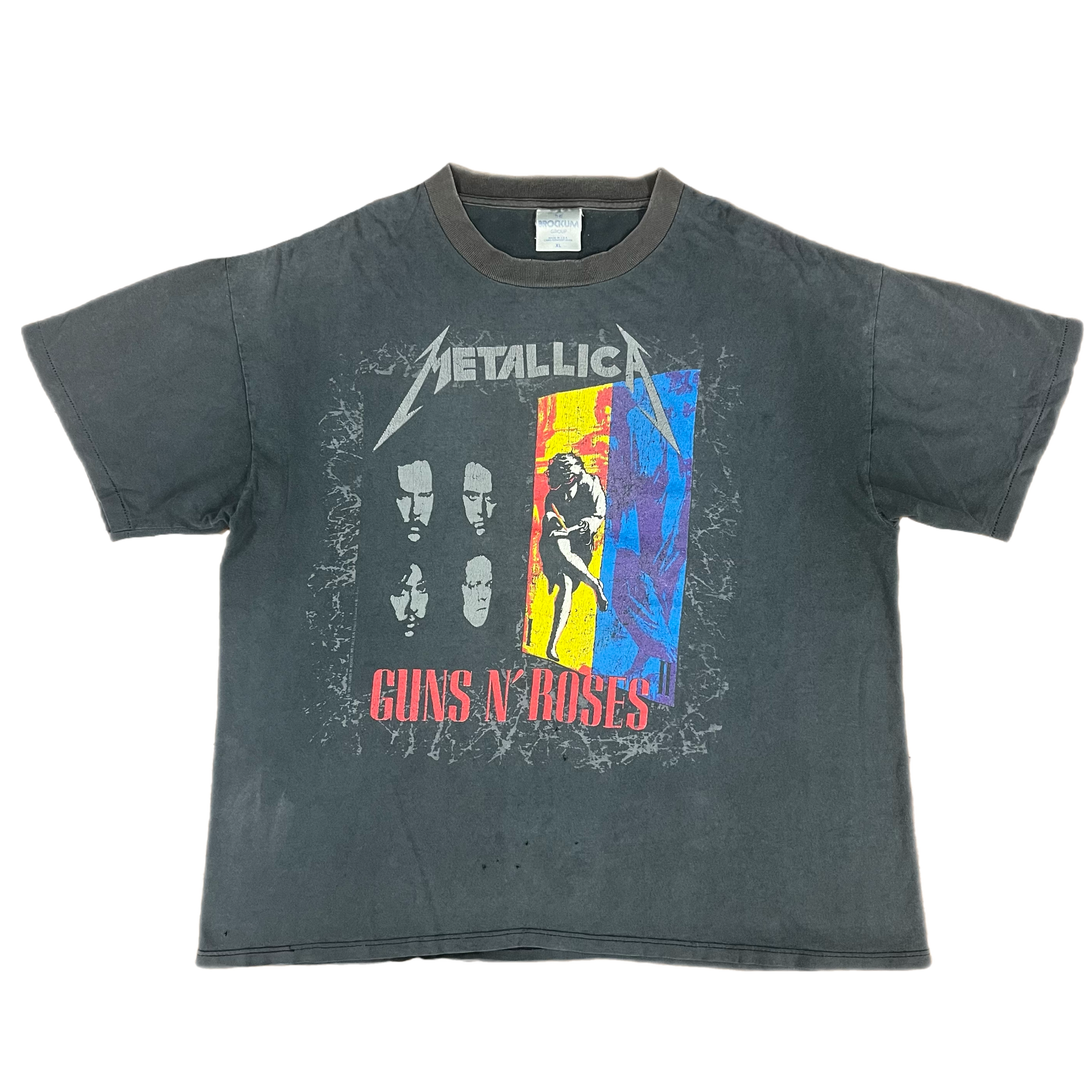 Guns N Roses Metallica T-shirt 1992 90s Brockum Faith No