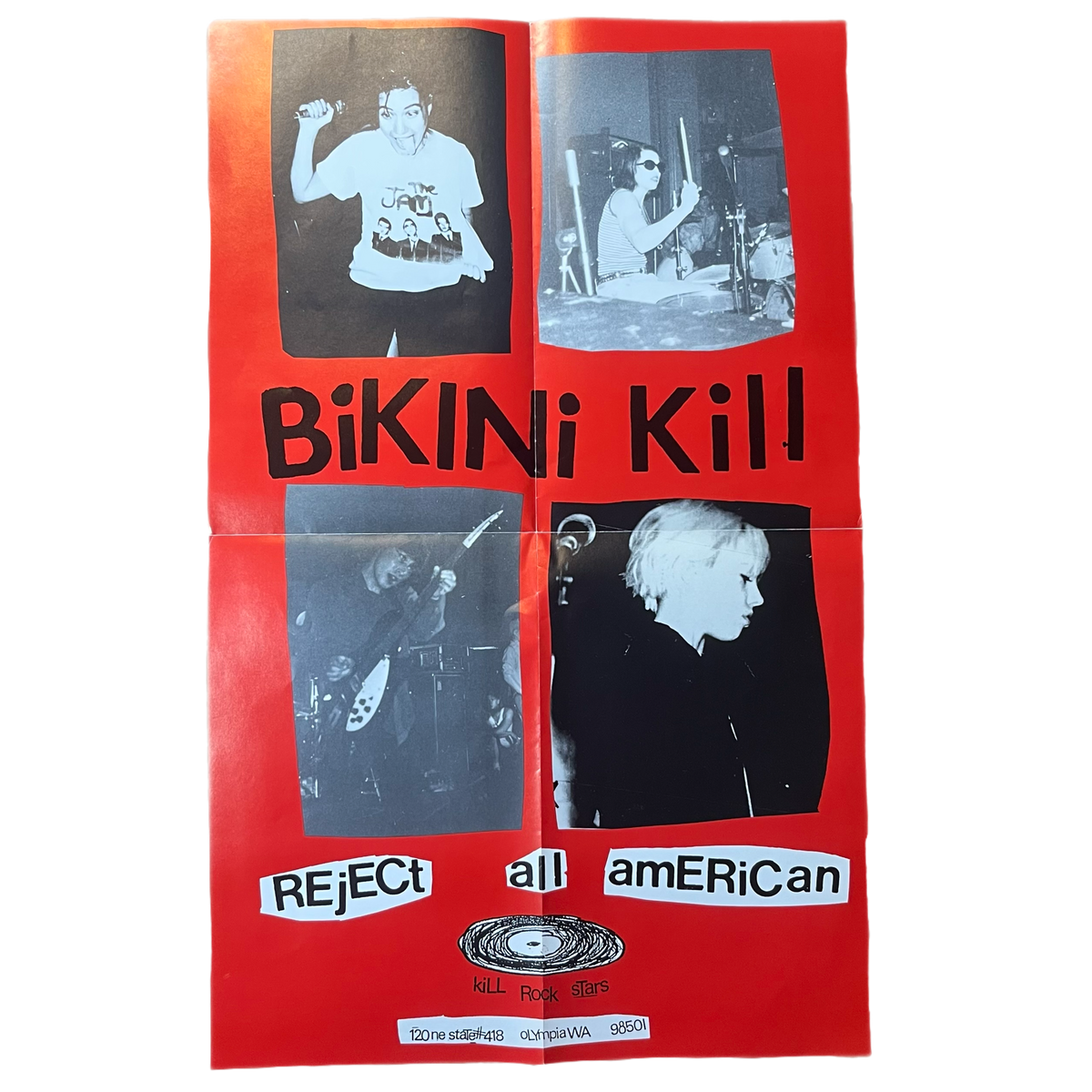 Vintage Bikini Kill &quot;Reject All American&quot; Kill Rock Stars Promotional Poster