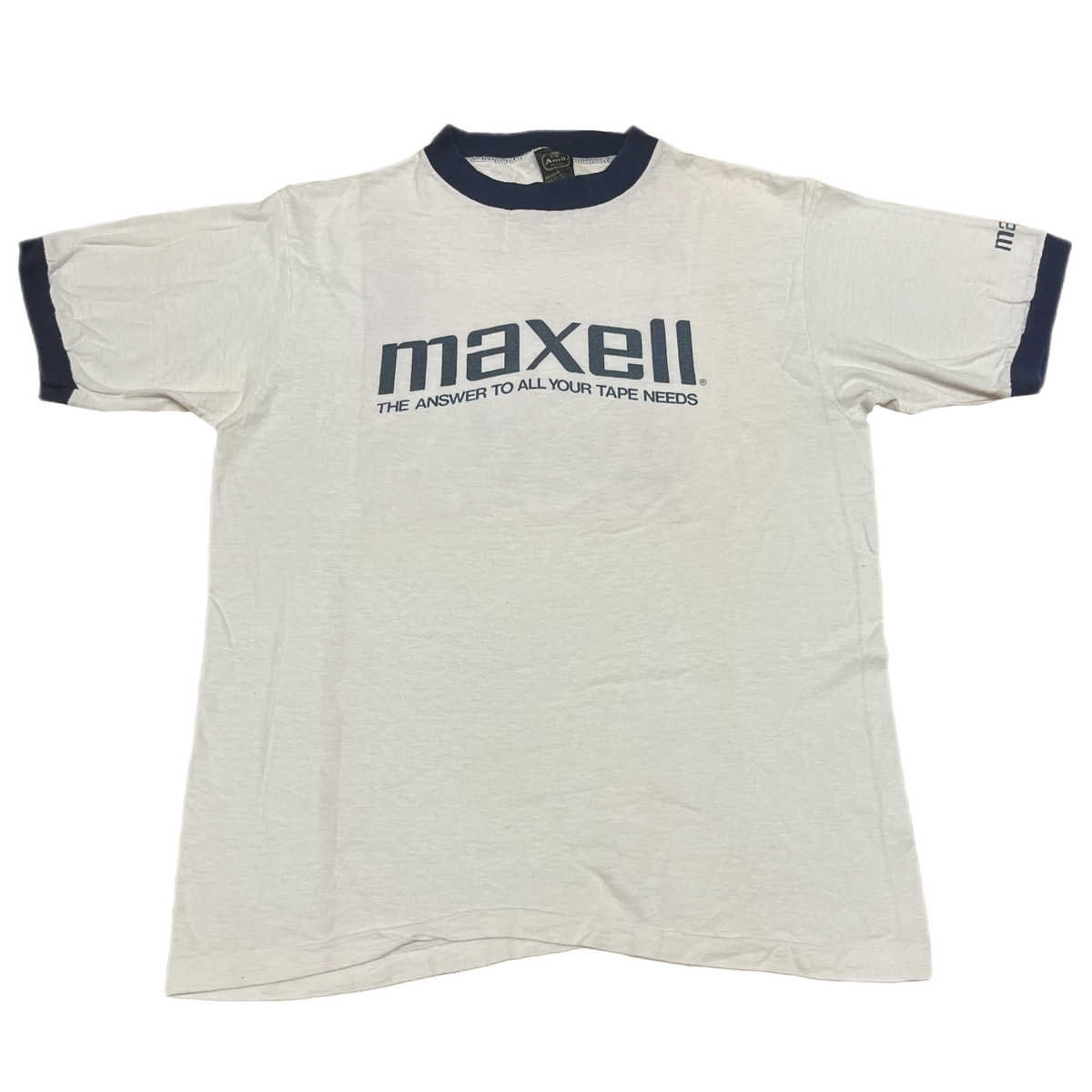 Vintage Maxell &quot;The Answer To All Your Tape Needs&quot; Ringer Shirt