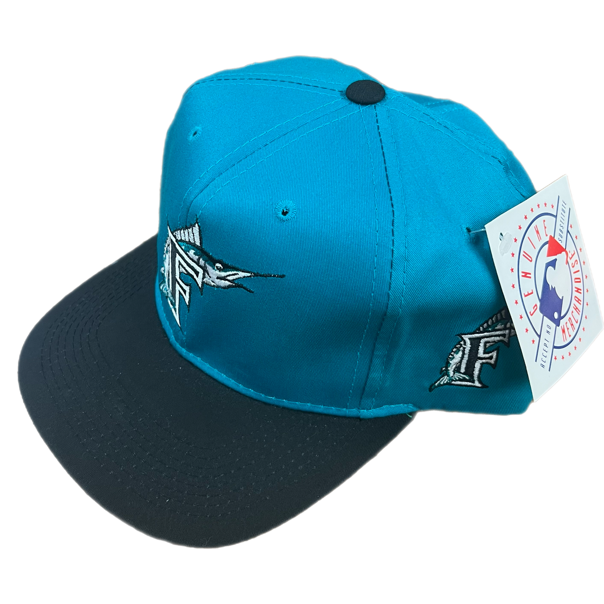Vintage Florida Marlins &quot;MLB&quot; Teal Snapback Hat