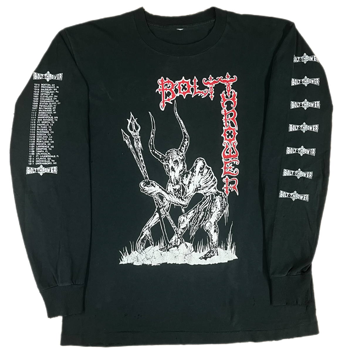 Vintage Bolt Thrower &quot;Unleashed Upon America&quot; Long Sleeve Tour Shirt