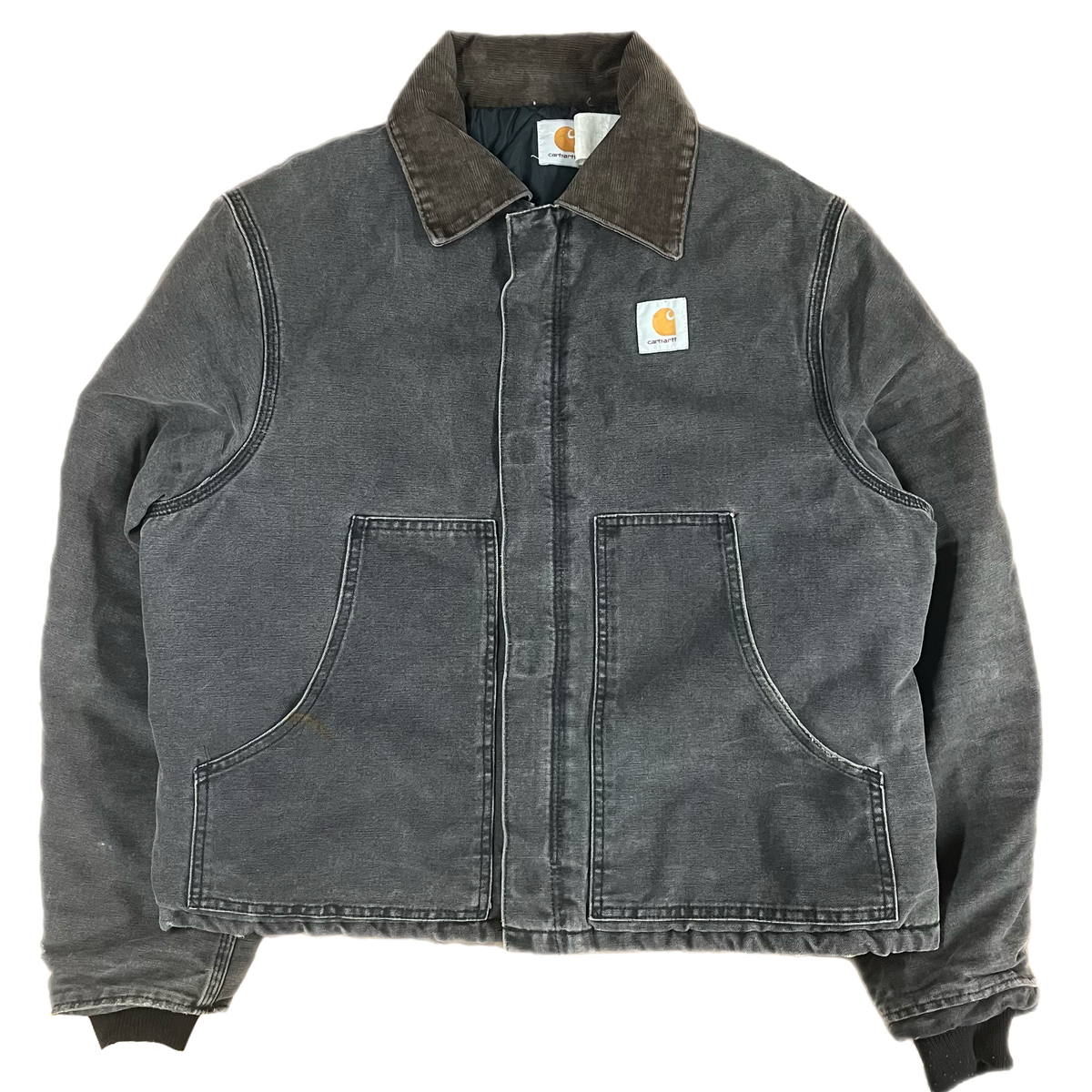 Vintage Carhartt &quot;Arctic J22&quot; Faded Black Quilt Lined Jacket