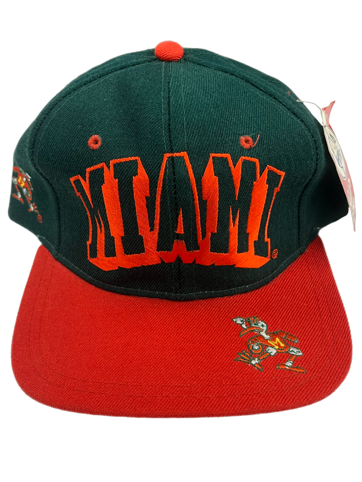 Vintage University Of Miami &quot;Hurricanes&quot; Green Twill Snapback