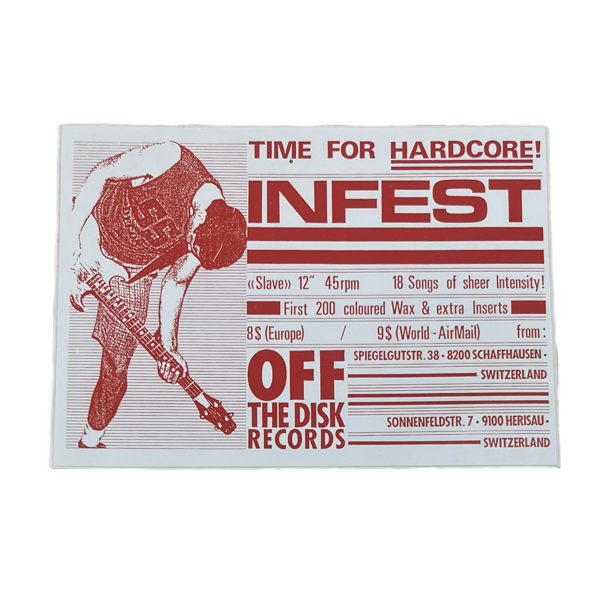 Vintage Infest &quot;Off The Disk Records&quot; Sticker