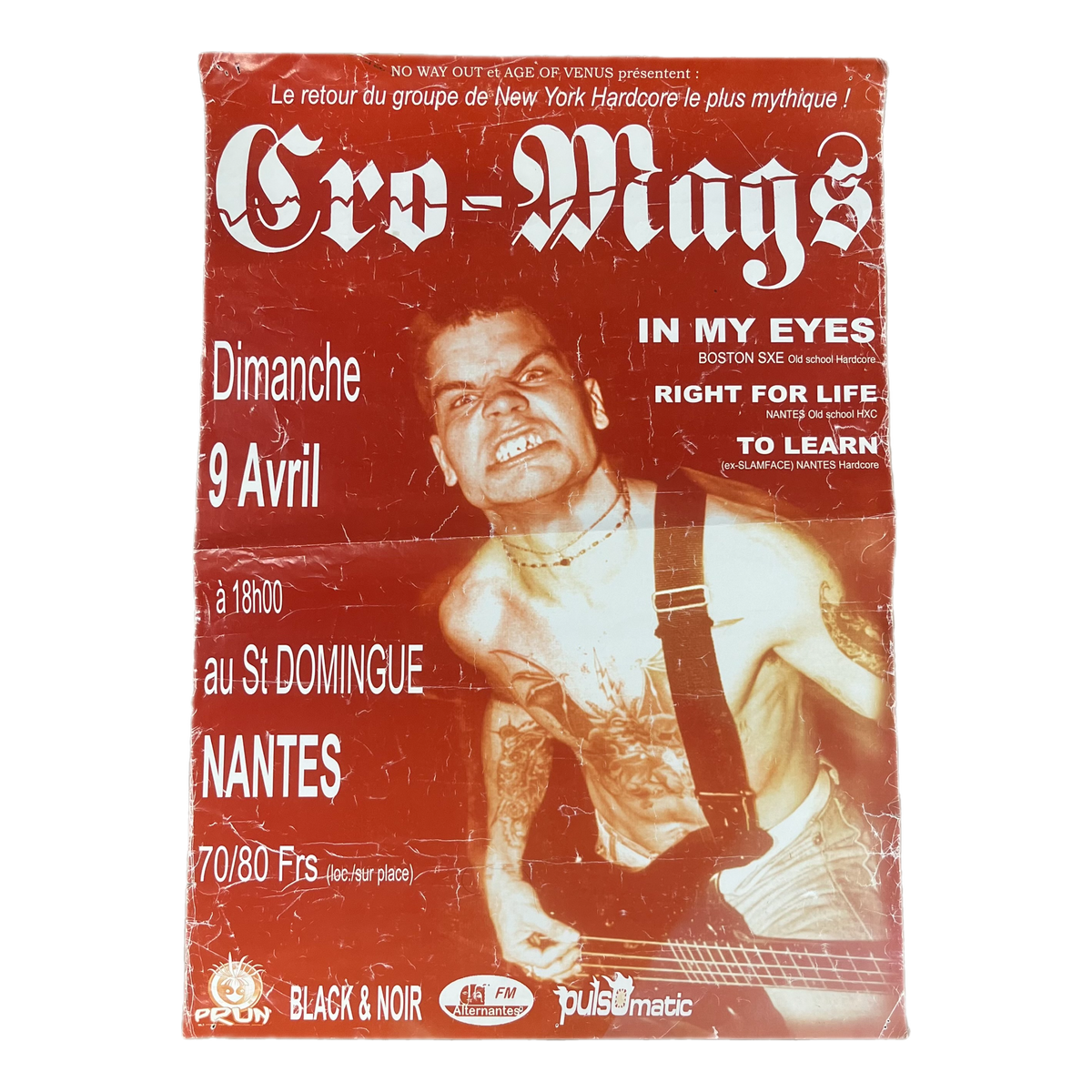 Vintage Cro-Mags &quot;In My Eyes&quot; European Tour Poster