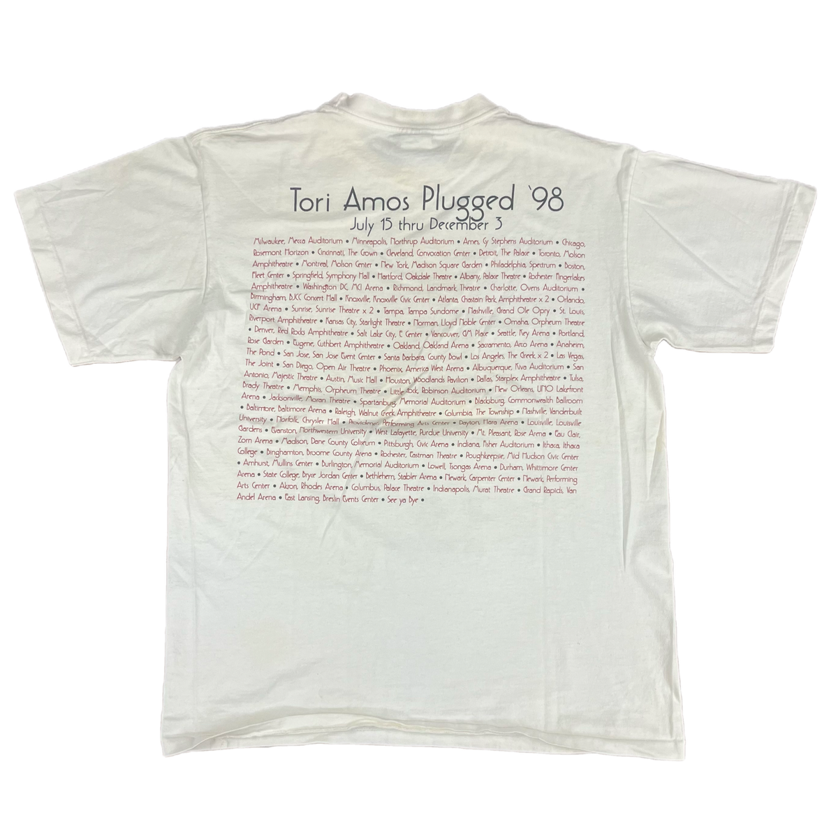 Vintage Tori Amos &quot;Plugged &#39;98&quot; Tour T-Shirt