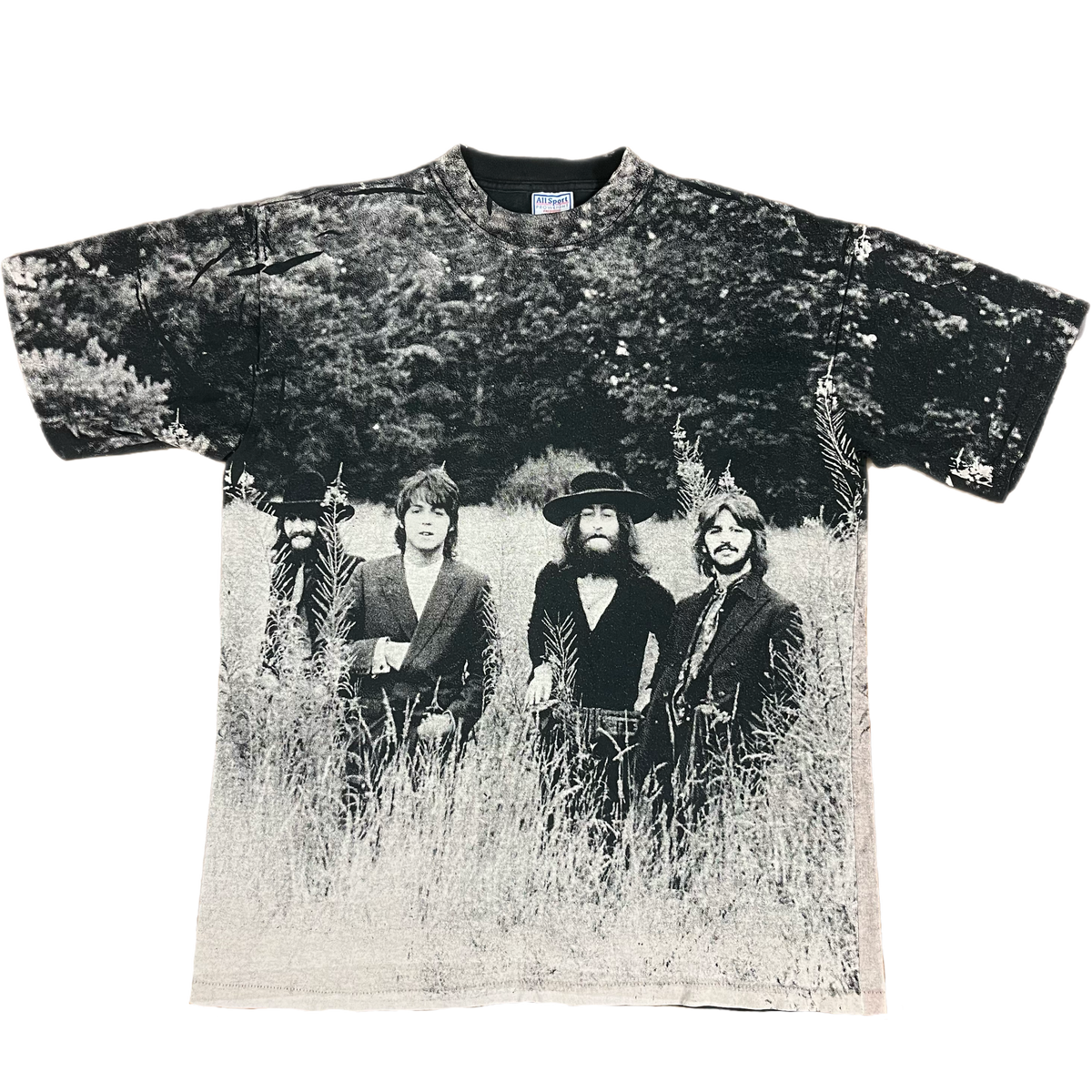 Vintage The Beatles &quot;Apple Corps&quot; All Over Print T-Shirt