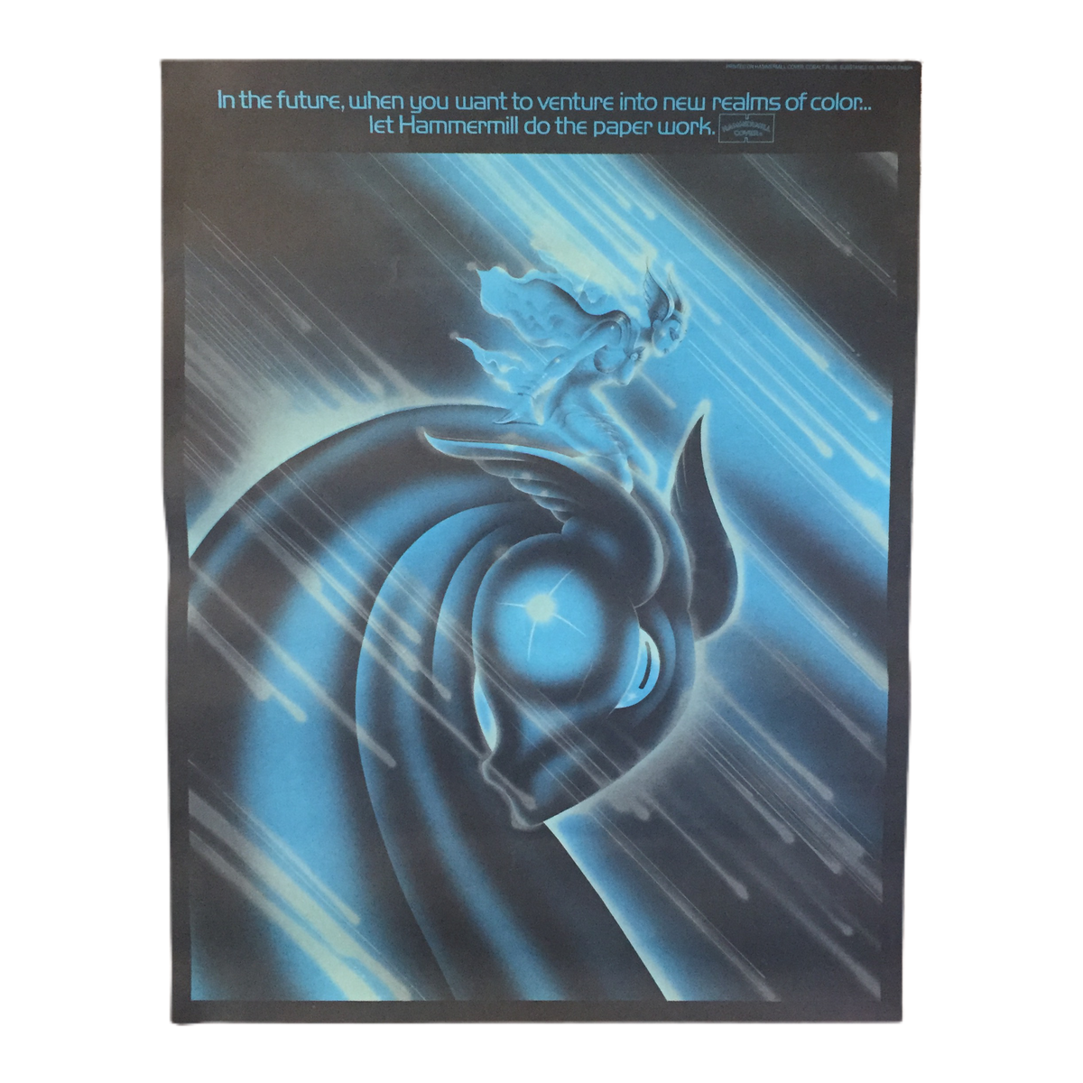 Vintage Hammermill &quot;Blue Future Horse&quot; Promotional Poster