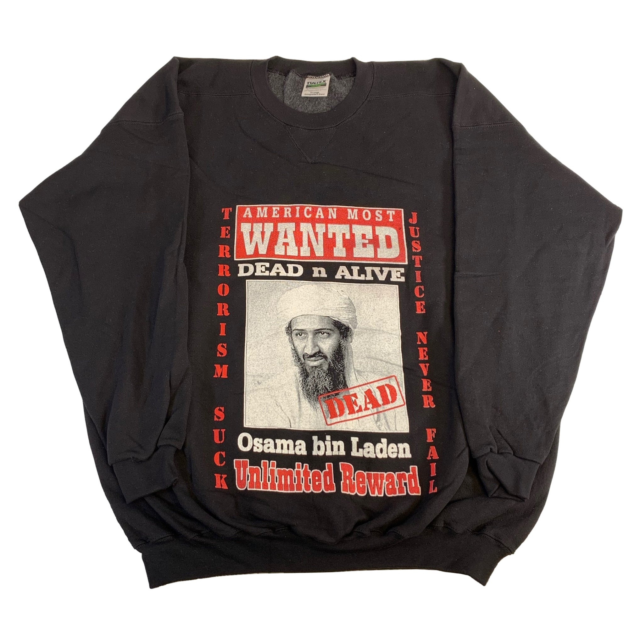 Vintage Osama bin Laden "Wanted" Crewneck Sweatshirt - jointcustodydc