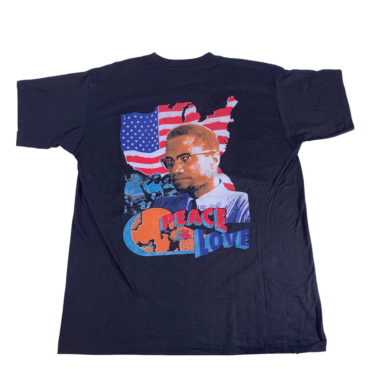 Vintage Malcolm X &quot;Peace &amp; Love&quot; T-Shirt - jointcustodydc