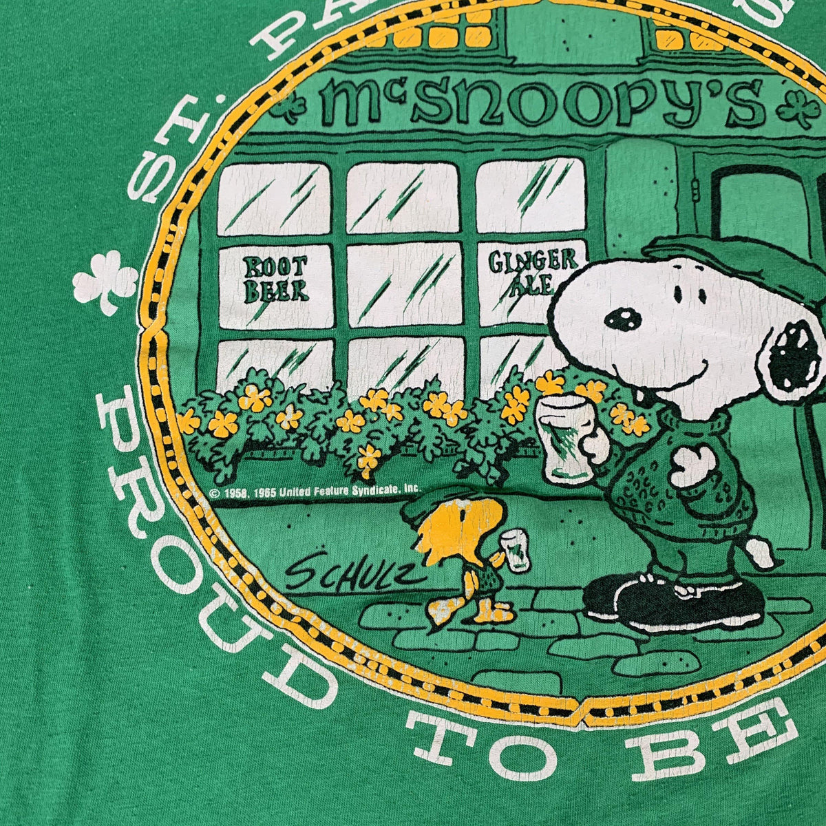 Vintage Snoopy &amp; Woodstock &quot;Irish&quot; Artex T-Shirt - jointcustodydc