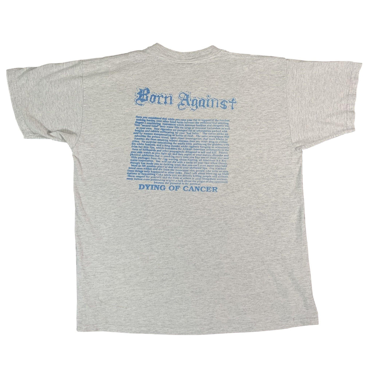 Vintage Born Against &quot;Dying Of Cancer&quot; Pocket T-Shirt - jointcustodydc