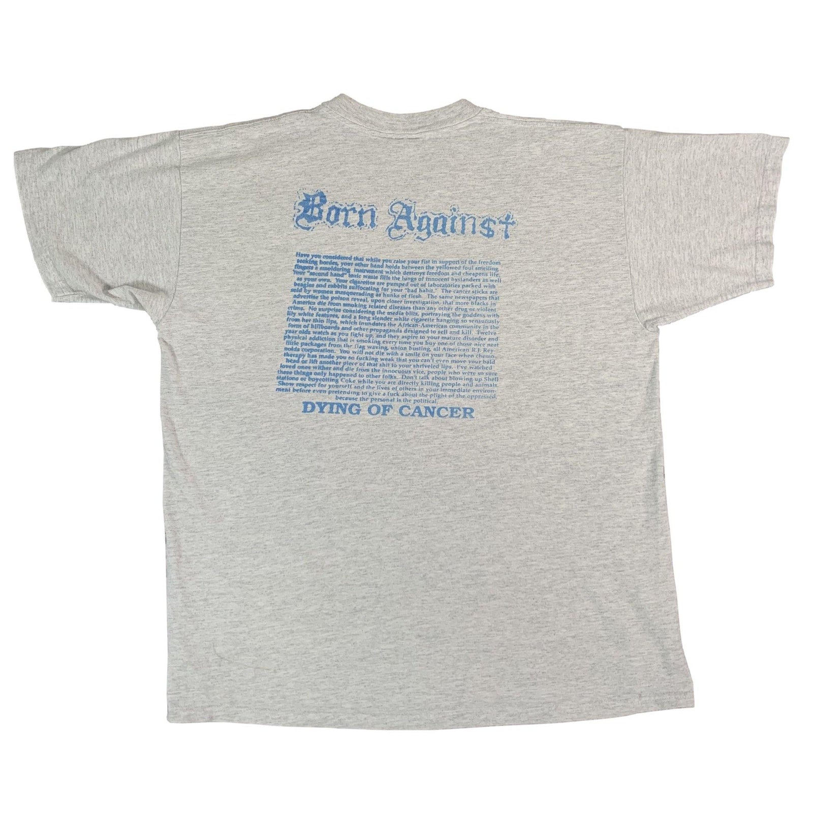 Vintage Born Against "Dying Of Cancer" Pocket T-Shirt - jointcustodydc