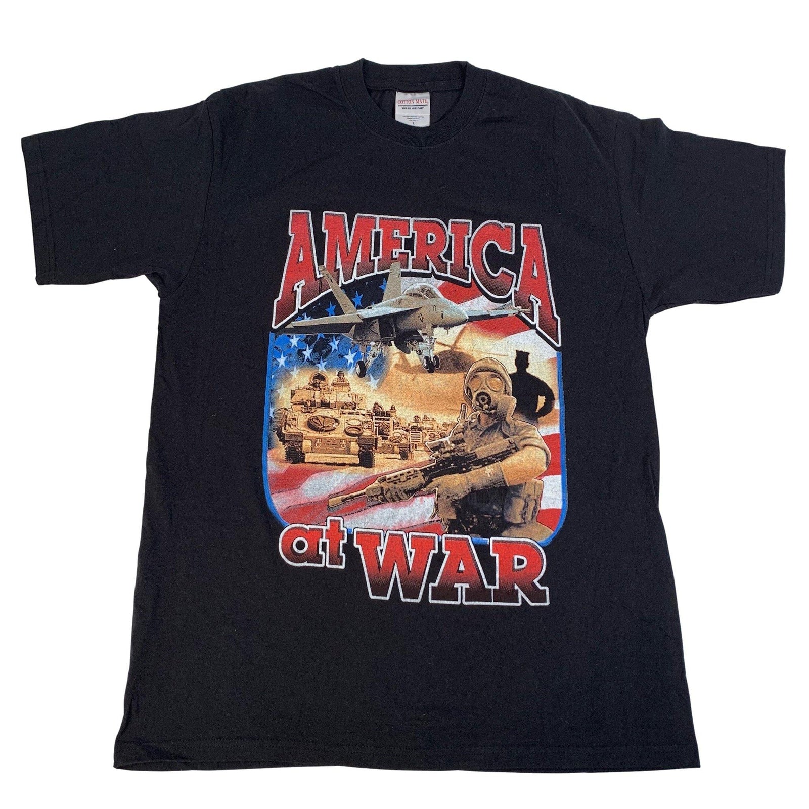 Vintage Original America at War Flag Shirt 