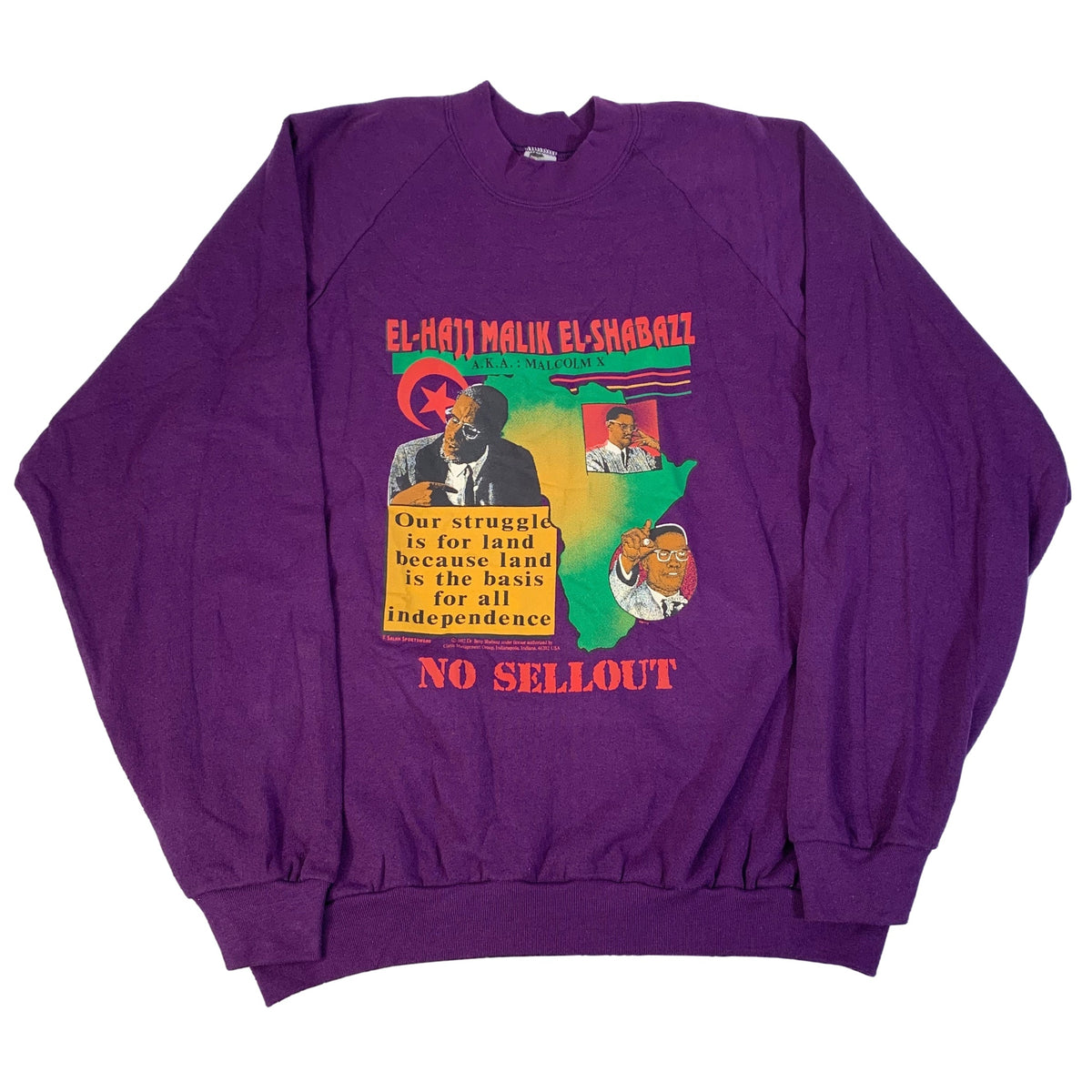 Vintage Malcolm X &quot;No Sellout&quot; Crewneck Sweatshirt - jointcustodydc