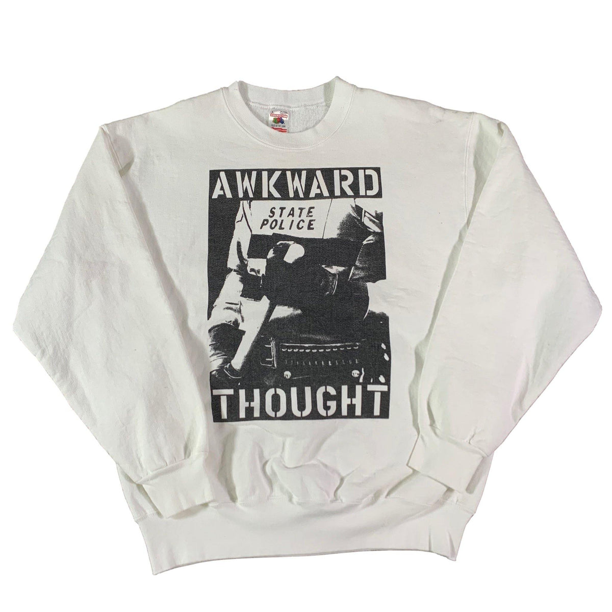 Vintage Awkward Thought &quot;To Serve And Protect&quot; Crewneck Sweatshirt - jointcustodydc