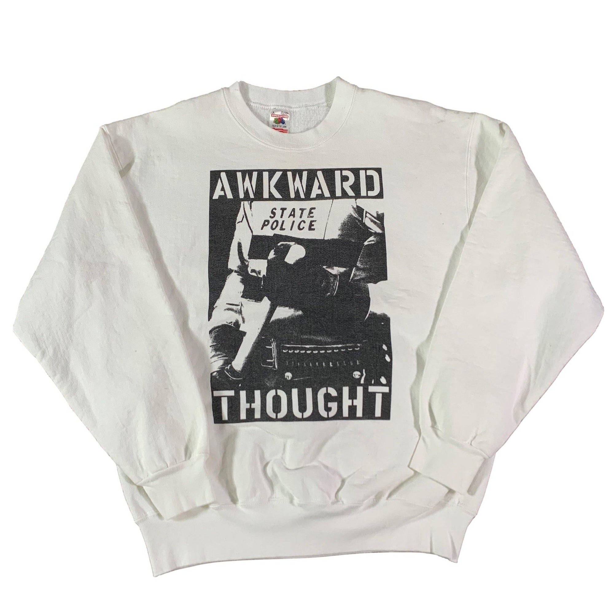 Vintage Awkward Thought "To Serve And Protect" Crewneck Sweatshirt - jointcustodydc