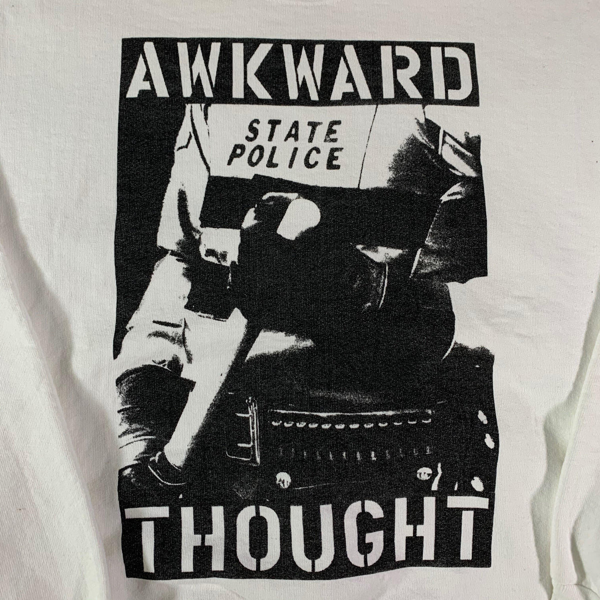Vintage Awkward Thought &quot;To Serve And Protect&quot; Crewneck Sweatshirt - jointcustodydc