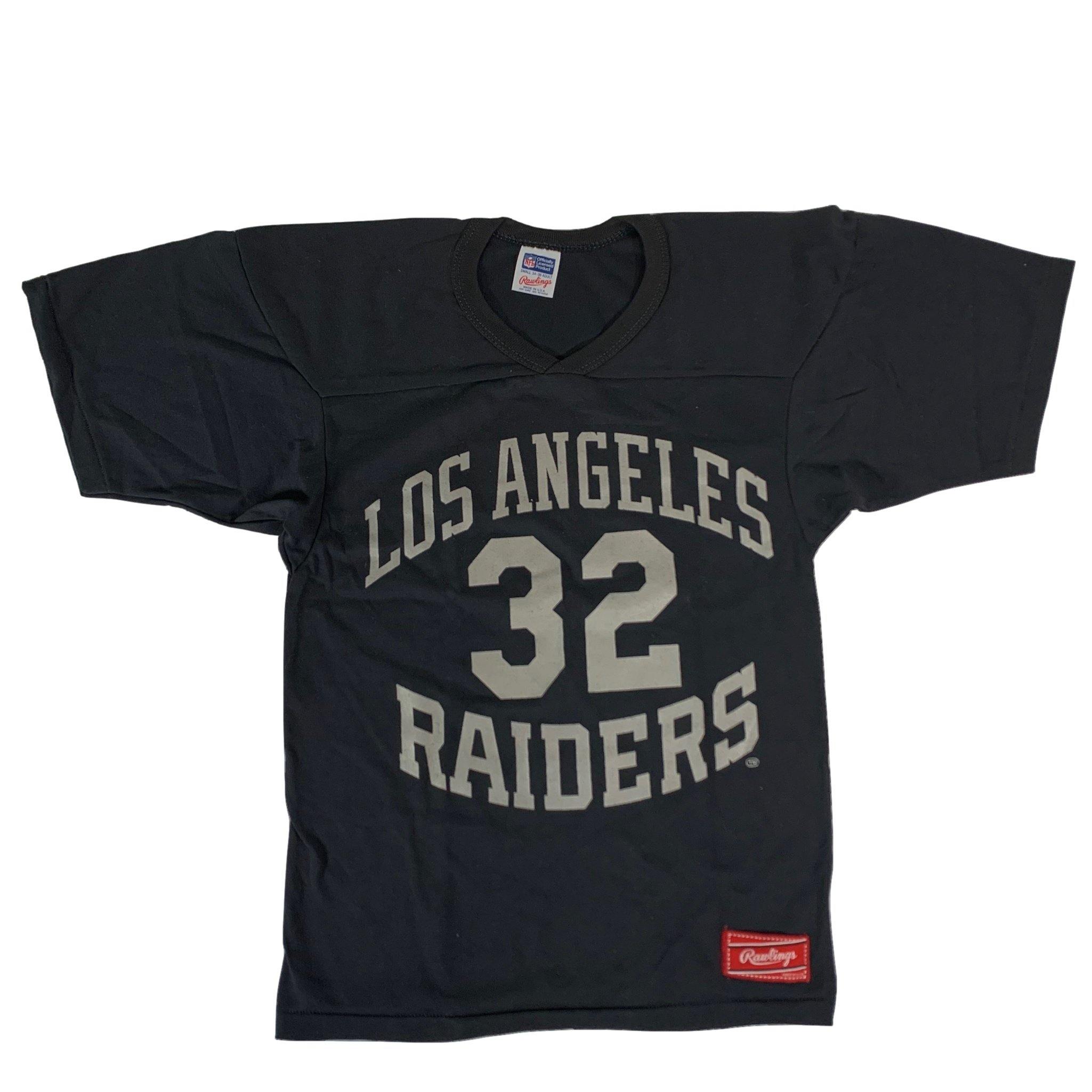 Vintage 1992 Los Angeles Raiders Youth Tee Shirt Black Size
