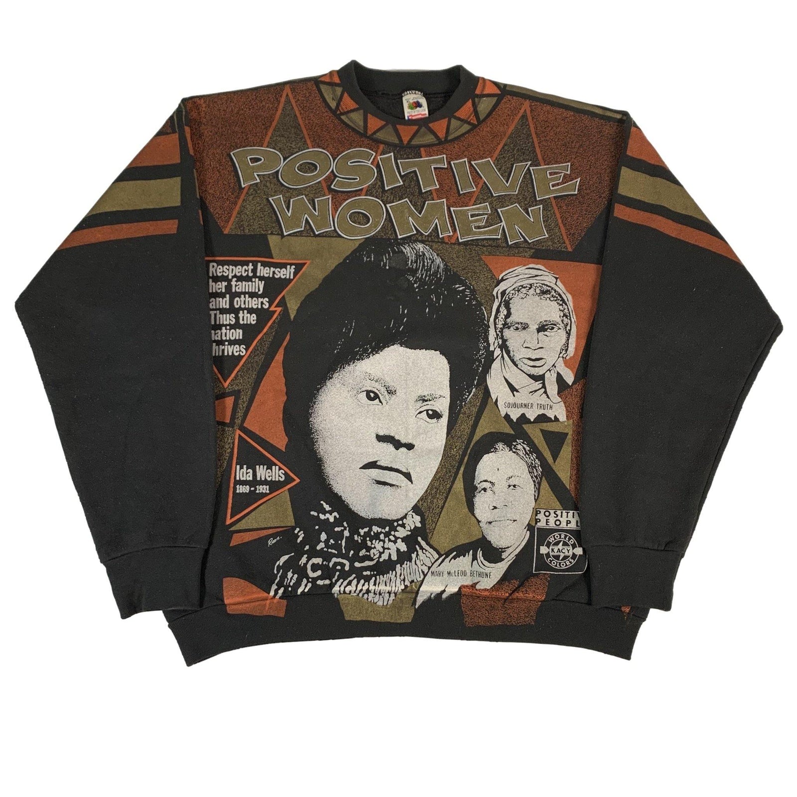 Vintage Positive Woman "Positive People" Crewneck Sweatshirt - jointcustodydc