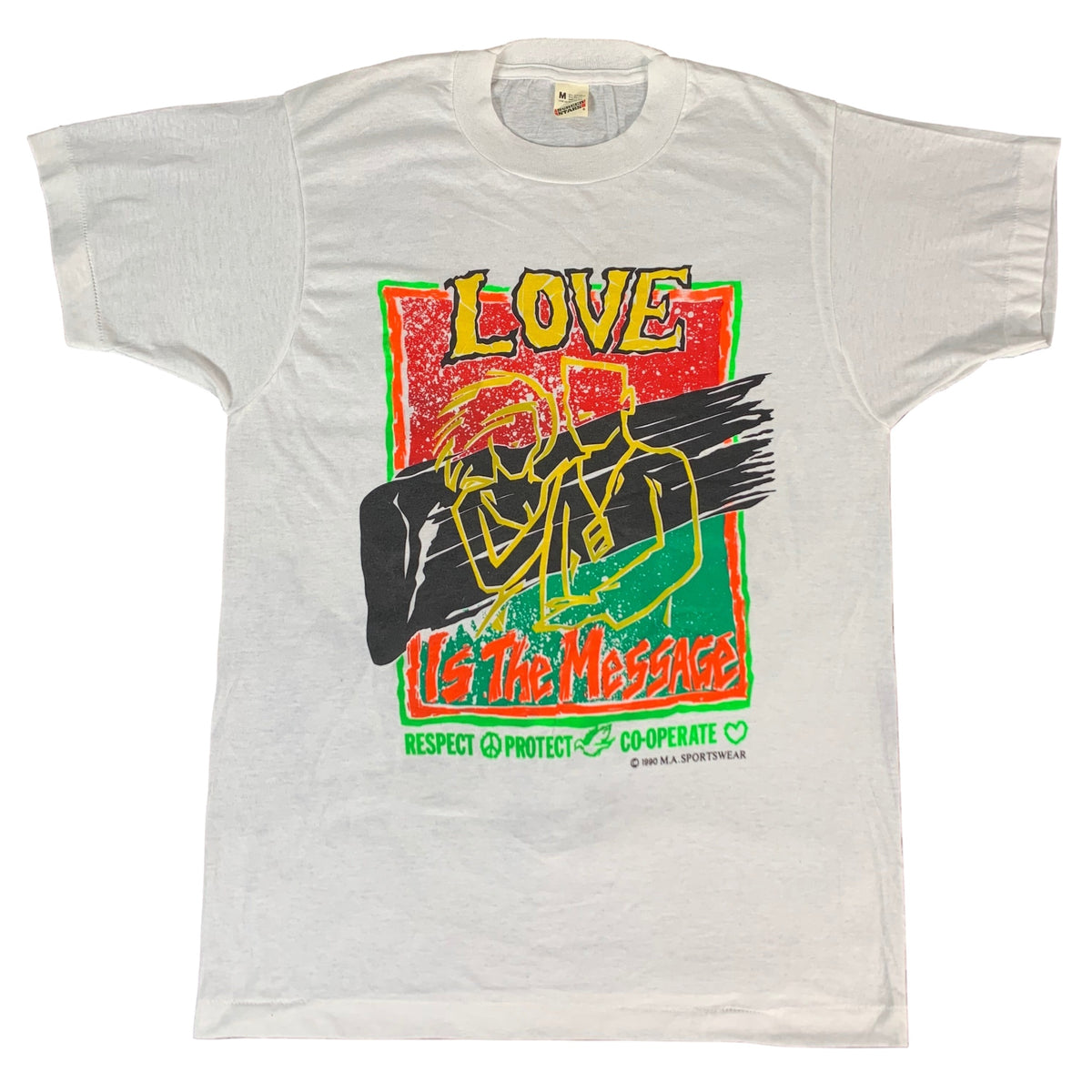 Vintage Love Is The Message &quot;Respect &amp; Protect&quot; T-Shirt