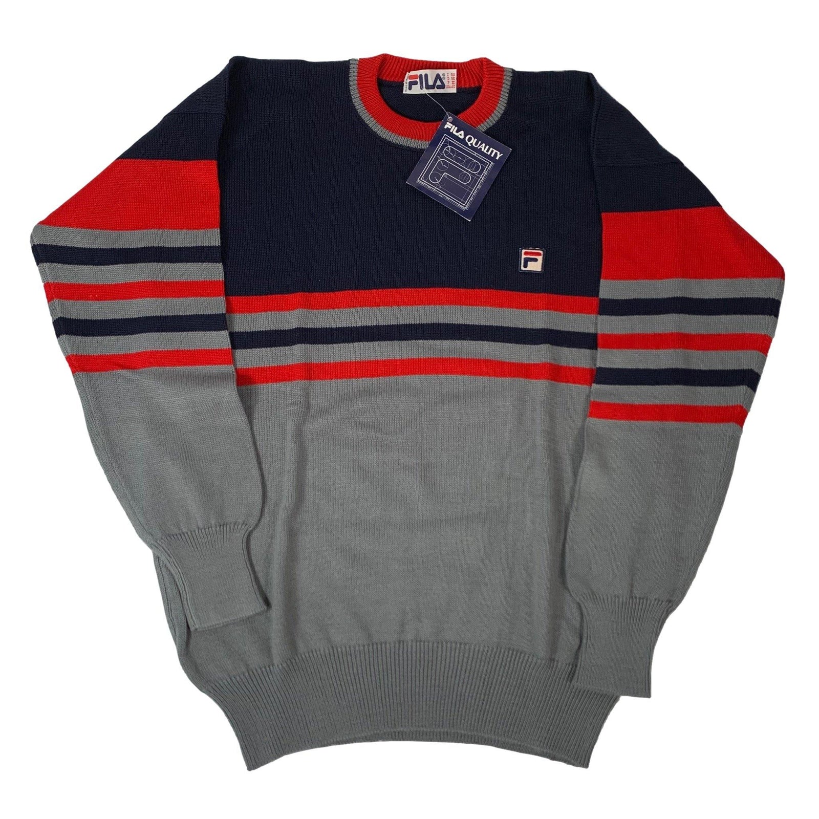 Vintage Fila "Striped" Knit Sweater - jointcustodydc