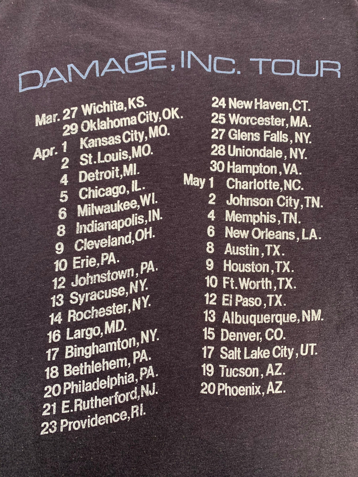 Vintage Metallica &quot;Master Of Puppets&quot; Damage Inc Tour T-Shirt - jointcustodydc