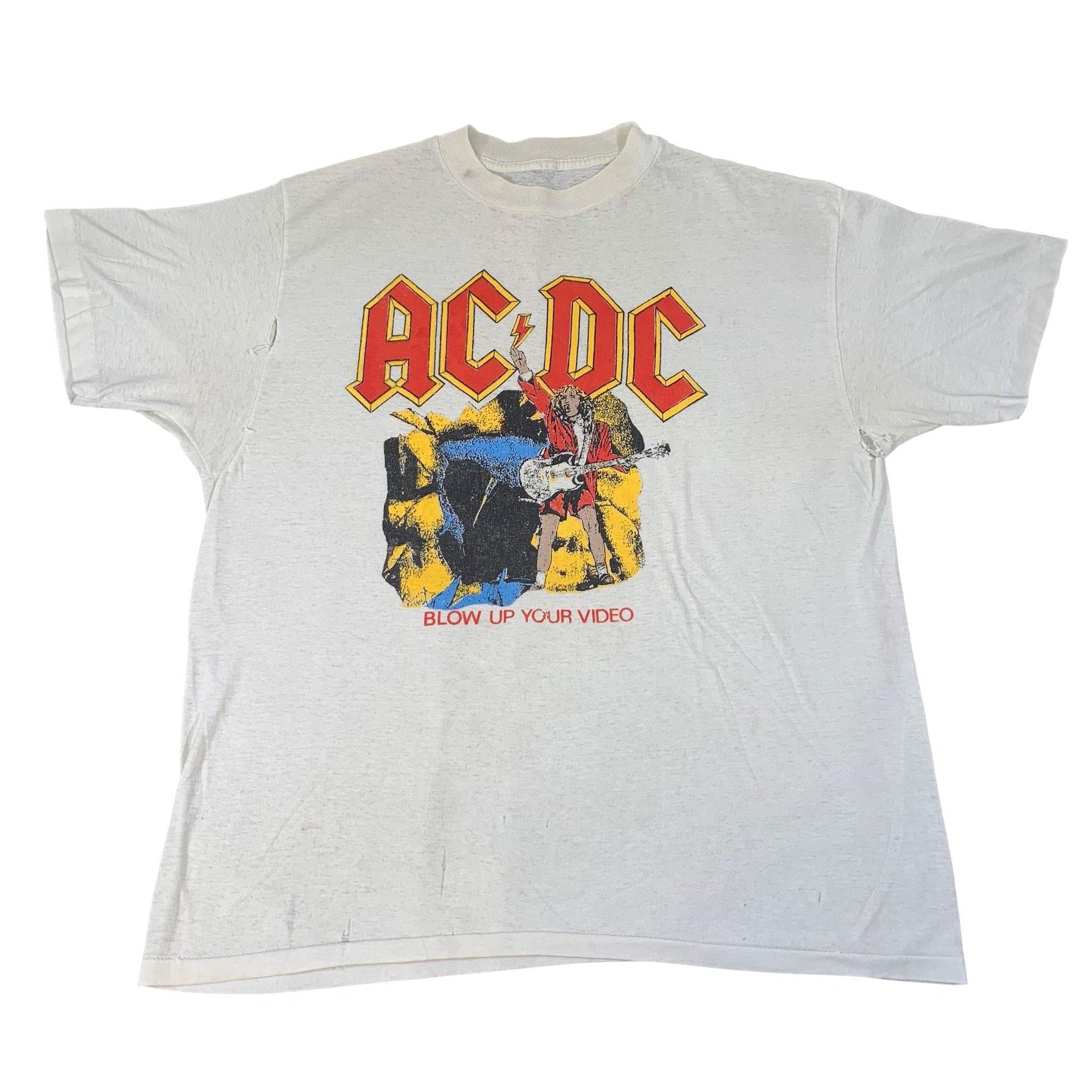 Vintage Original AC/DC Blow Up Your Video T Shirt front graphic