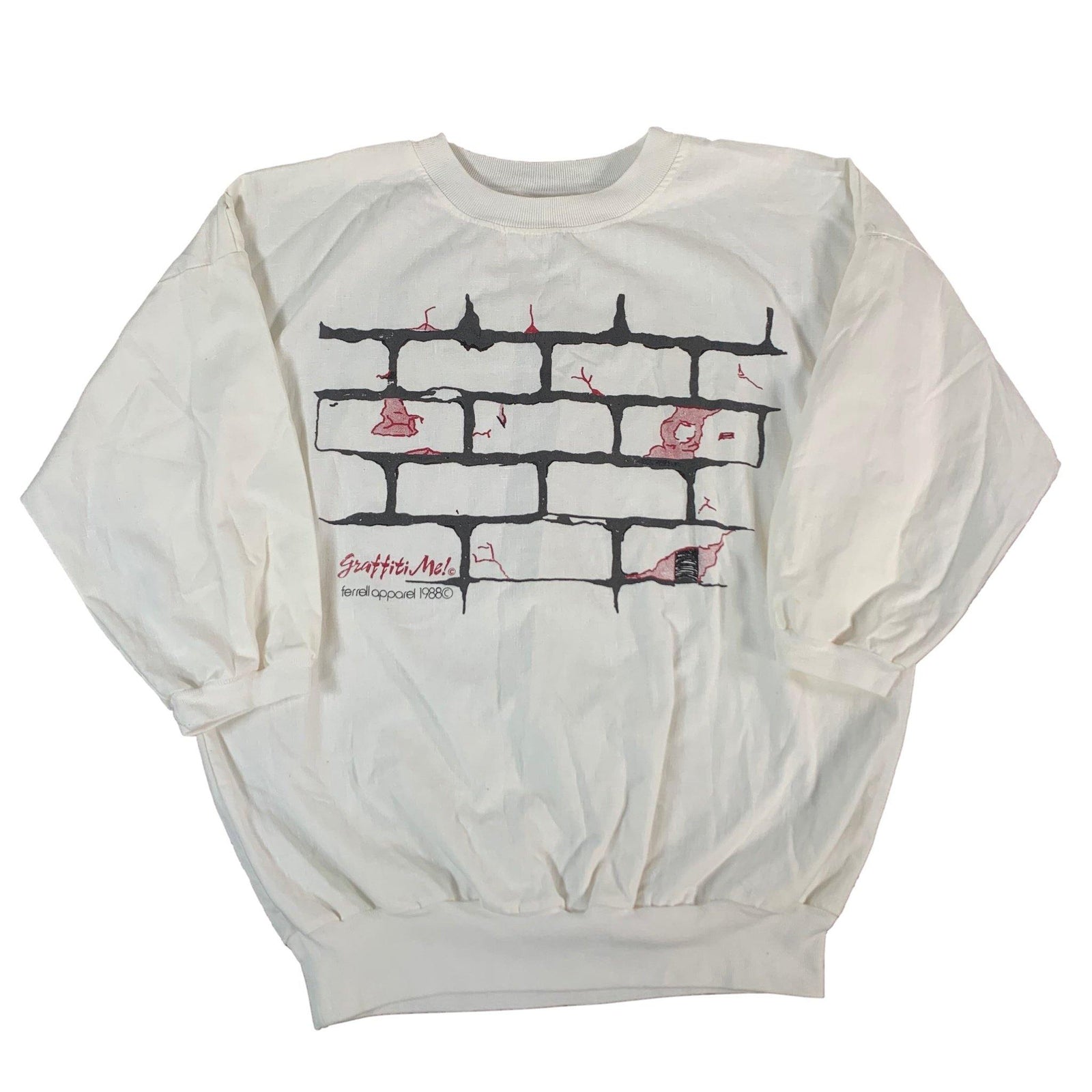 Vintage Graffiti Me! "Brick Wall" Crewneck Jumper - jointcustodydc