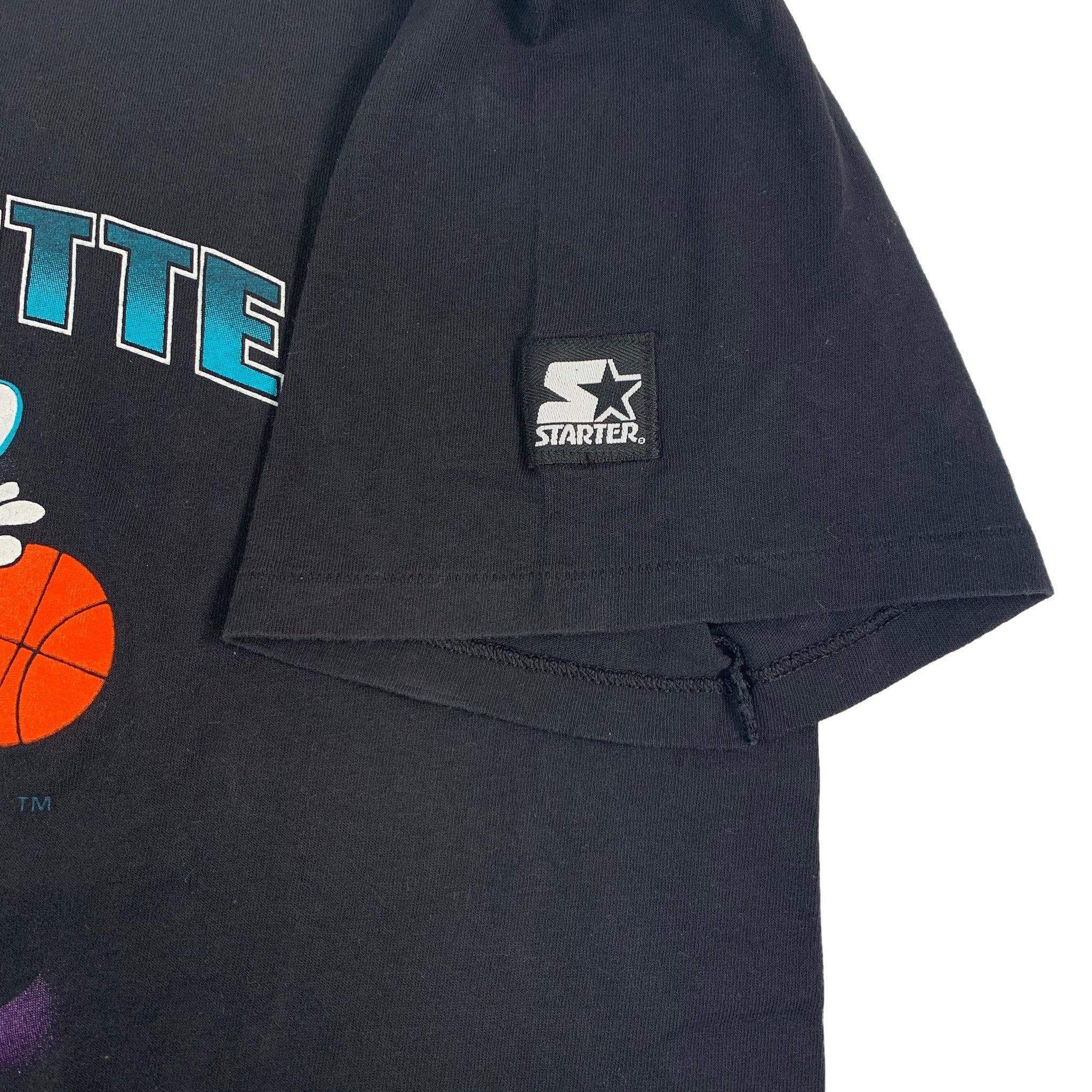 Vintage Starter Charlotte Hornets Black Baseball Jersey Size Large