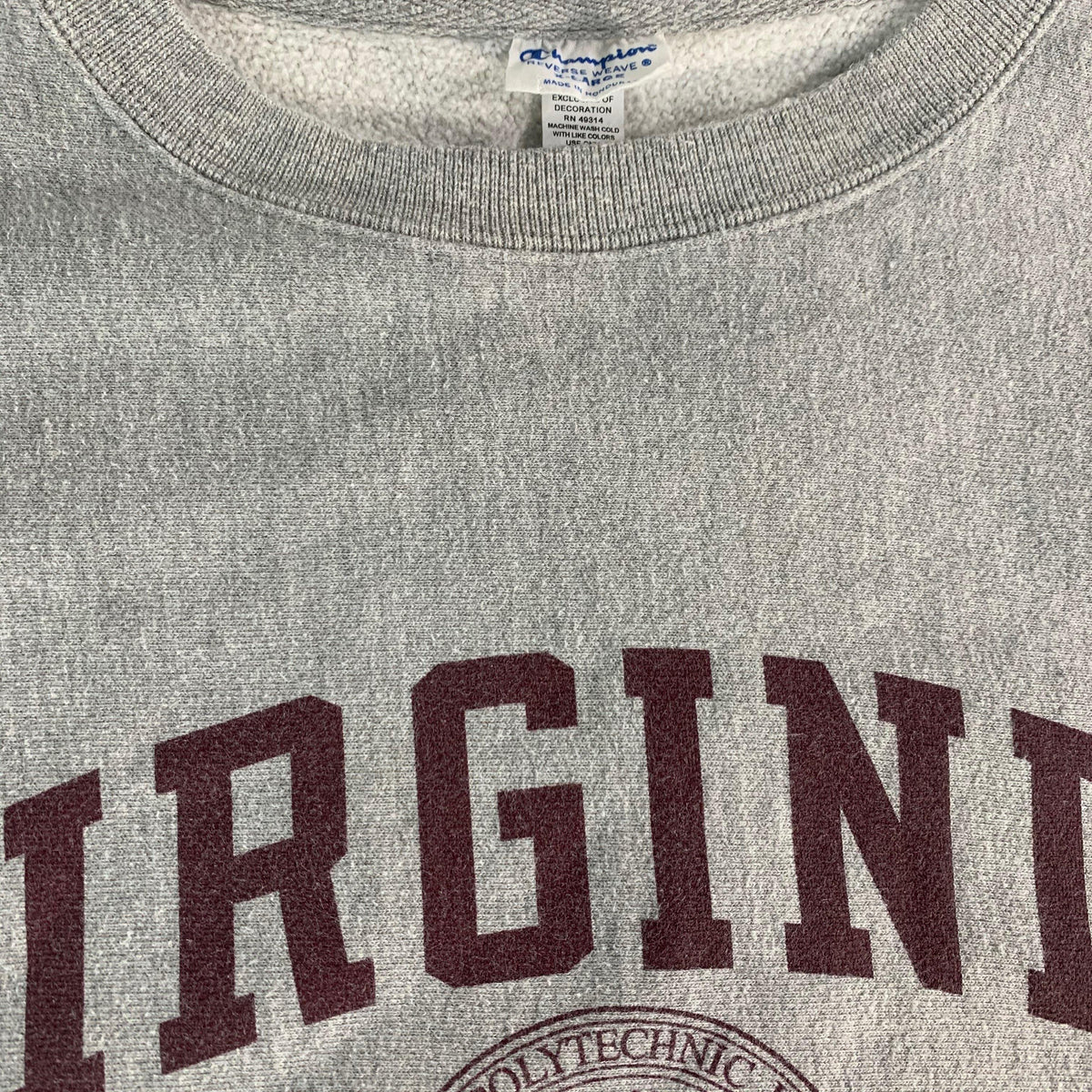 Vintage Champion Reverse Weave &quot;Virginia Tech&quot; Crewneck Sweatshirt - jointcustodydc