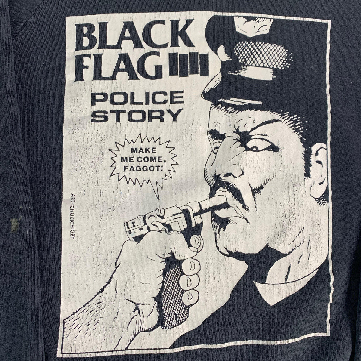 Vintage Black Flag &quot;Police Story&quot; Crewneck Sweatshirt - jointcustodydc