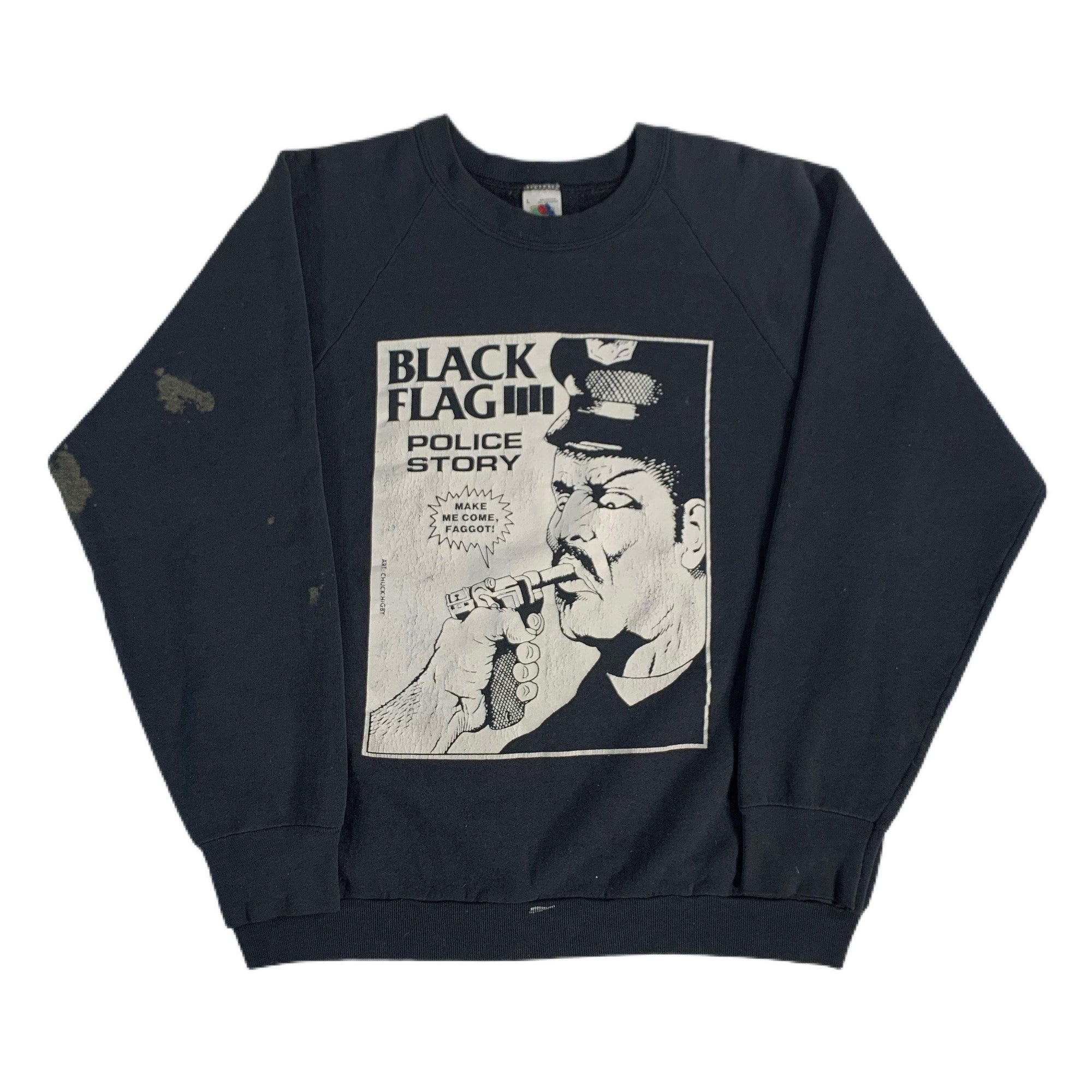 Vintage Black Flag "Police Story" Crewneck Sweatshirt - jointcustodydc
