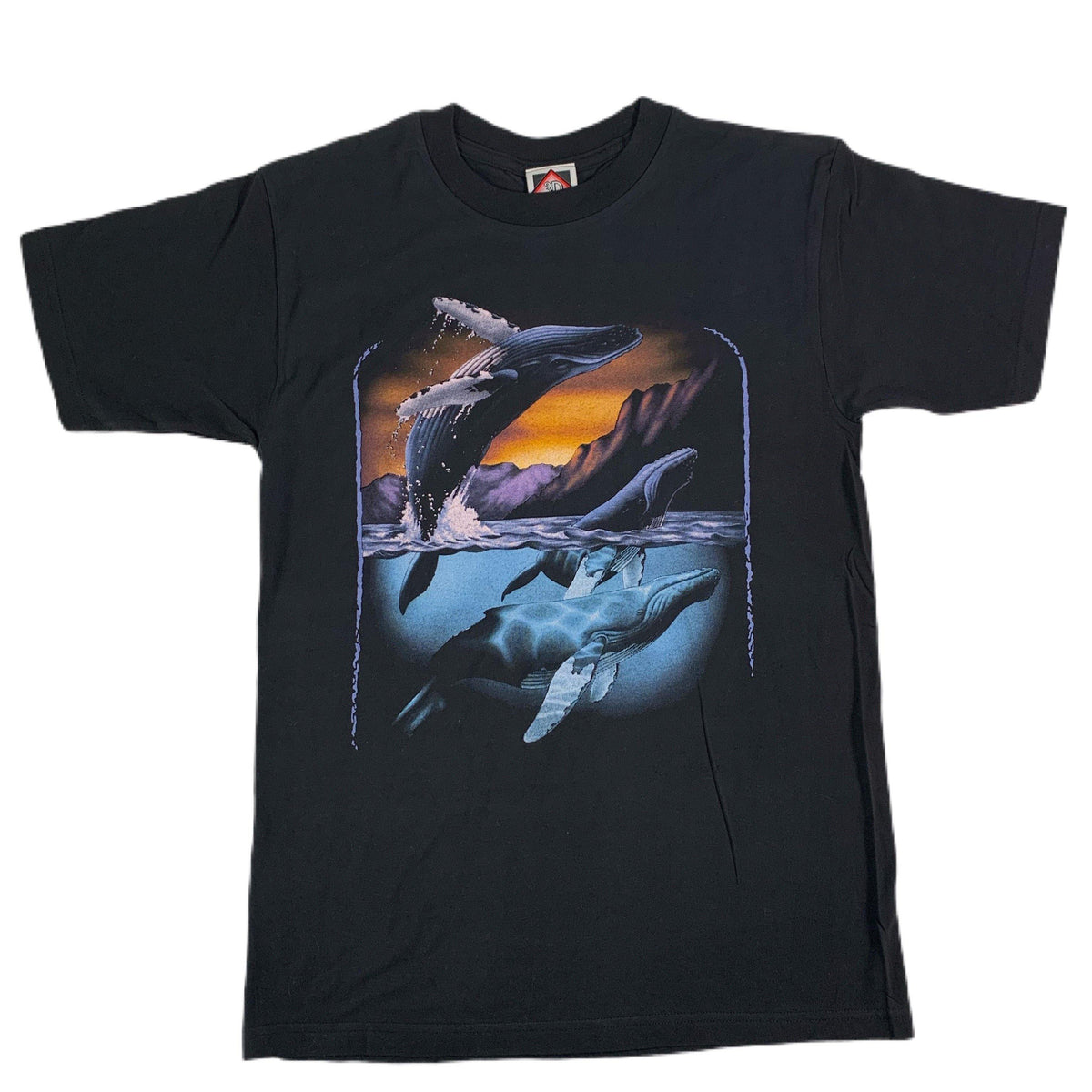 Vintage Original 3D Emblem Whale T shirt