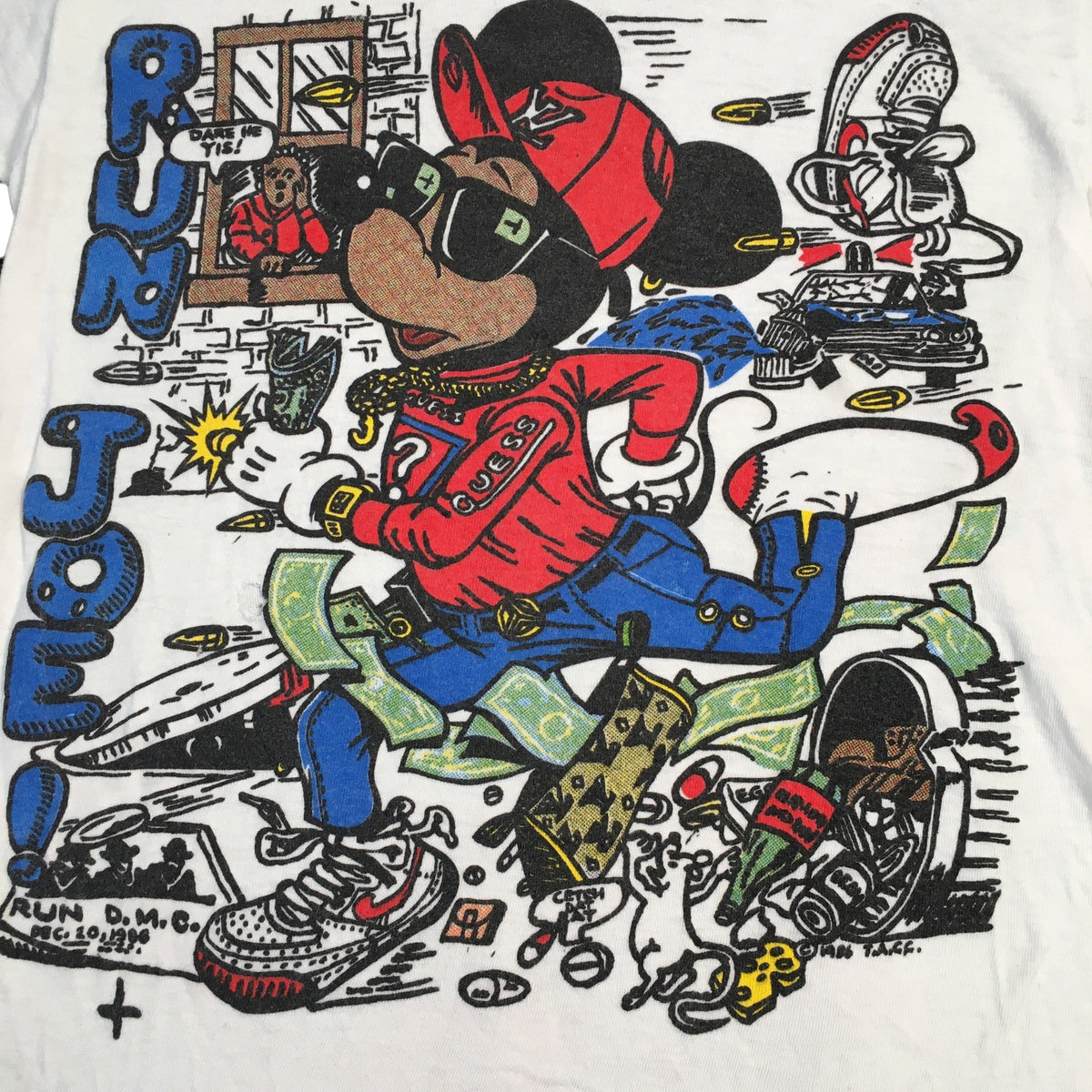 Vintage Mickey Mouse &quot;Run Joe!&quot; Bootleg T-Shirt - jointcustodydc