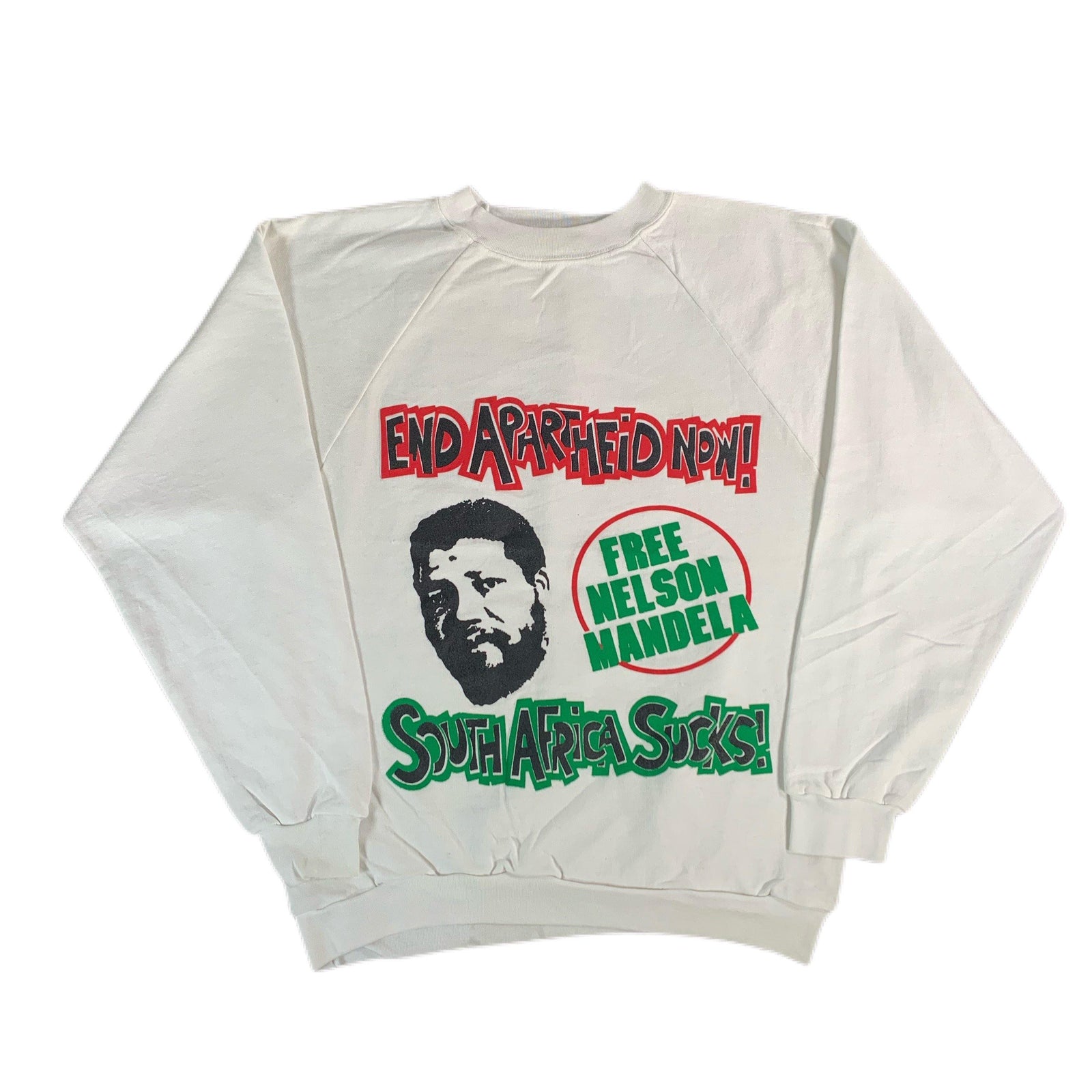 Vintage Nelson Mandela "End Apartheid Now!" Crewneck Sweatshirt - jointcustodydc