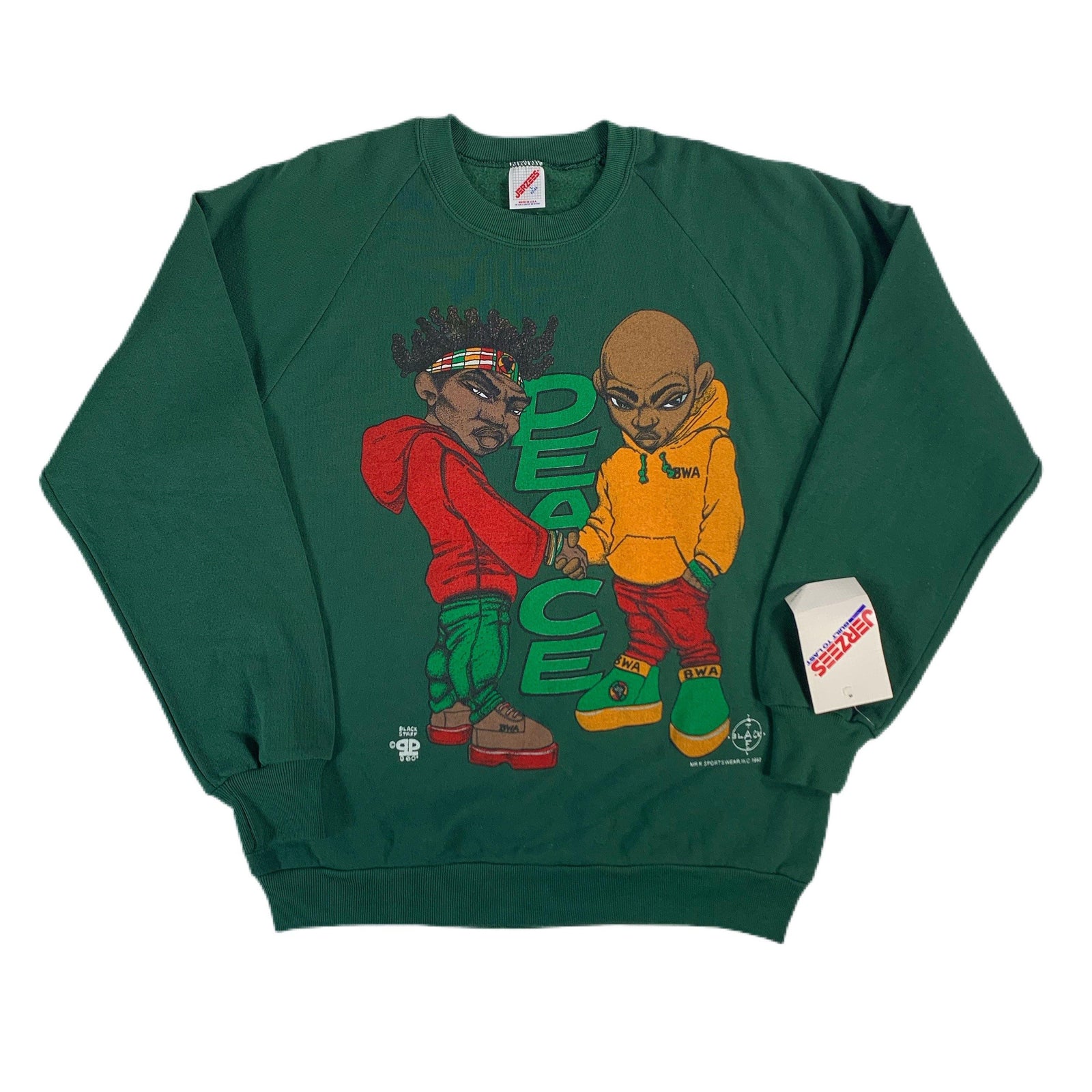 Vintage Black With An Attitude "PEACE" Crewneck Sweatshirt - jointcustodydc