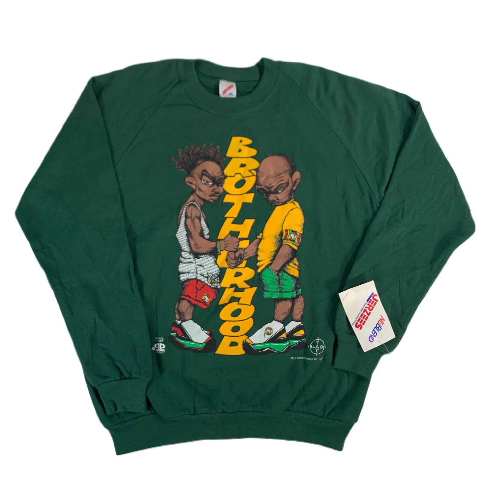 Vintage Black With An Attitude "BROTHERHOOD" Crewneck Sweatshirt - jointcustodydc