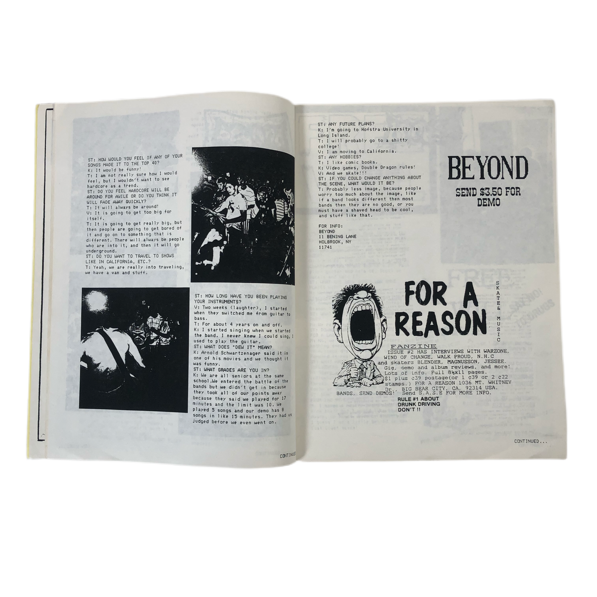 Vintage Stop &amp; Think Fanzine &quot;Issue 1&quot;