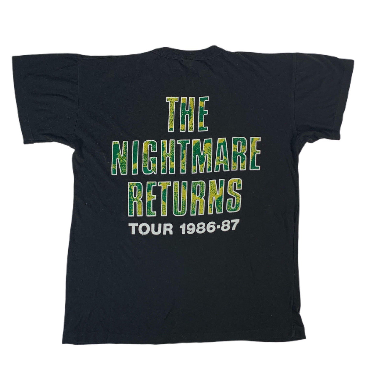 Vintage Original Alice Cooper The Nightmare Returns Tour 1986-1987 Tour Shirt Back Graphic