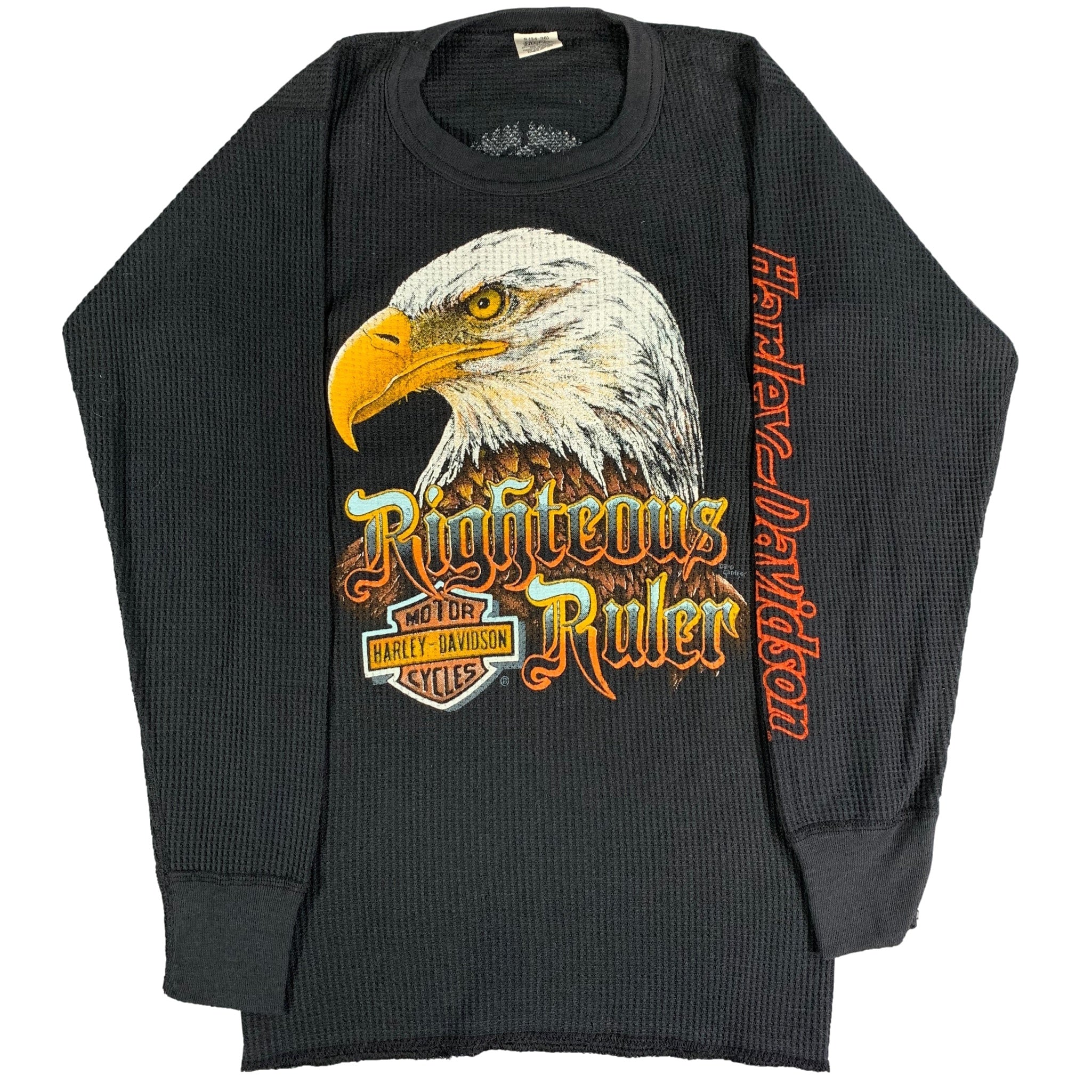 Vintage 1985 Harley Davidson Righteous Ruler Eagle Thermal Large 2024 L RARE