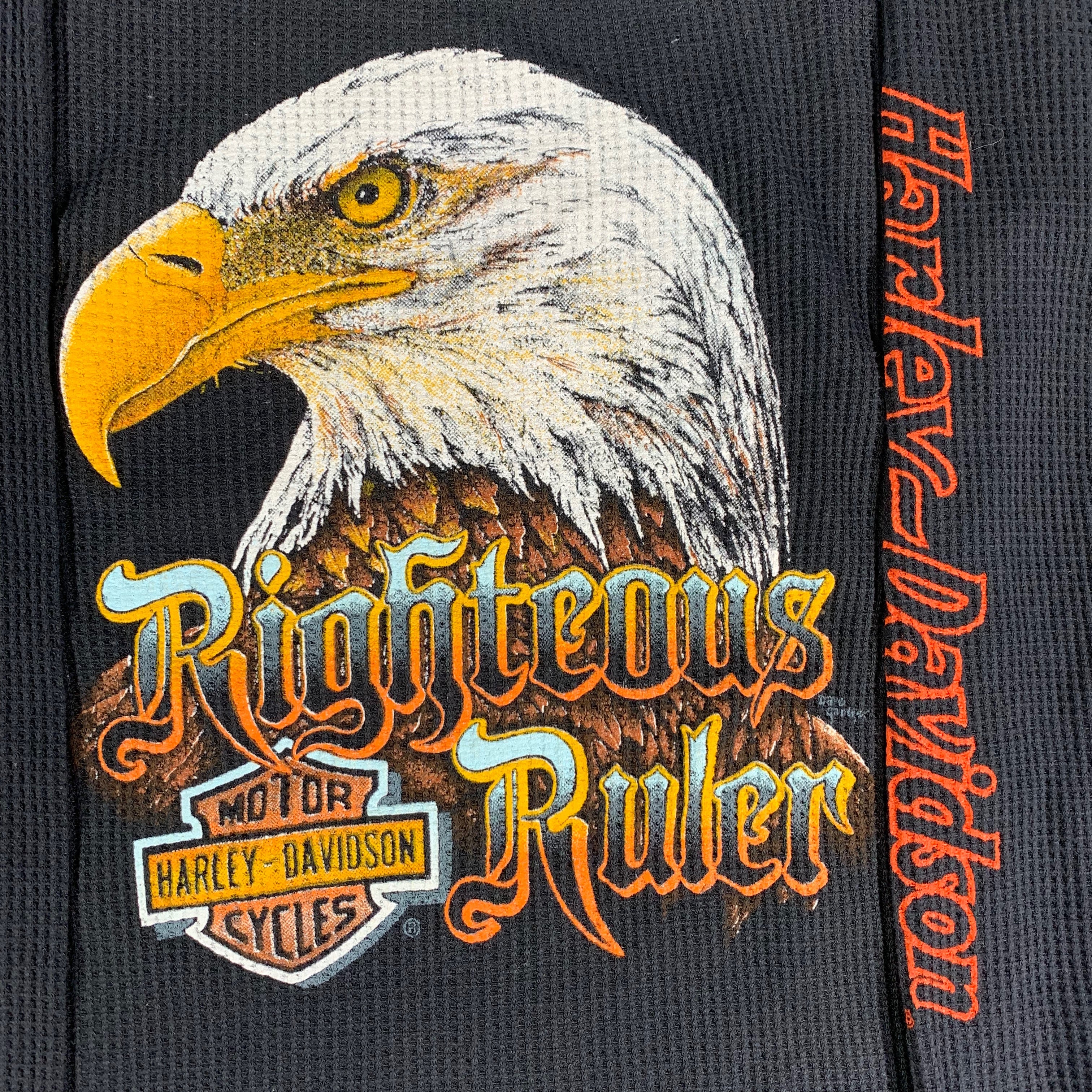 Vintage 1985 Harley Davidson Righteous Ruler Eagle Thermal Large L RARE 2024