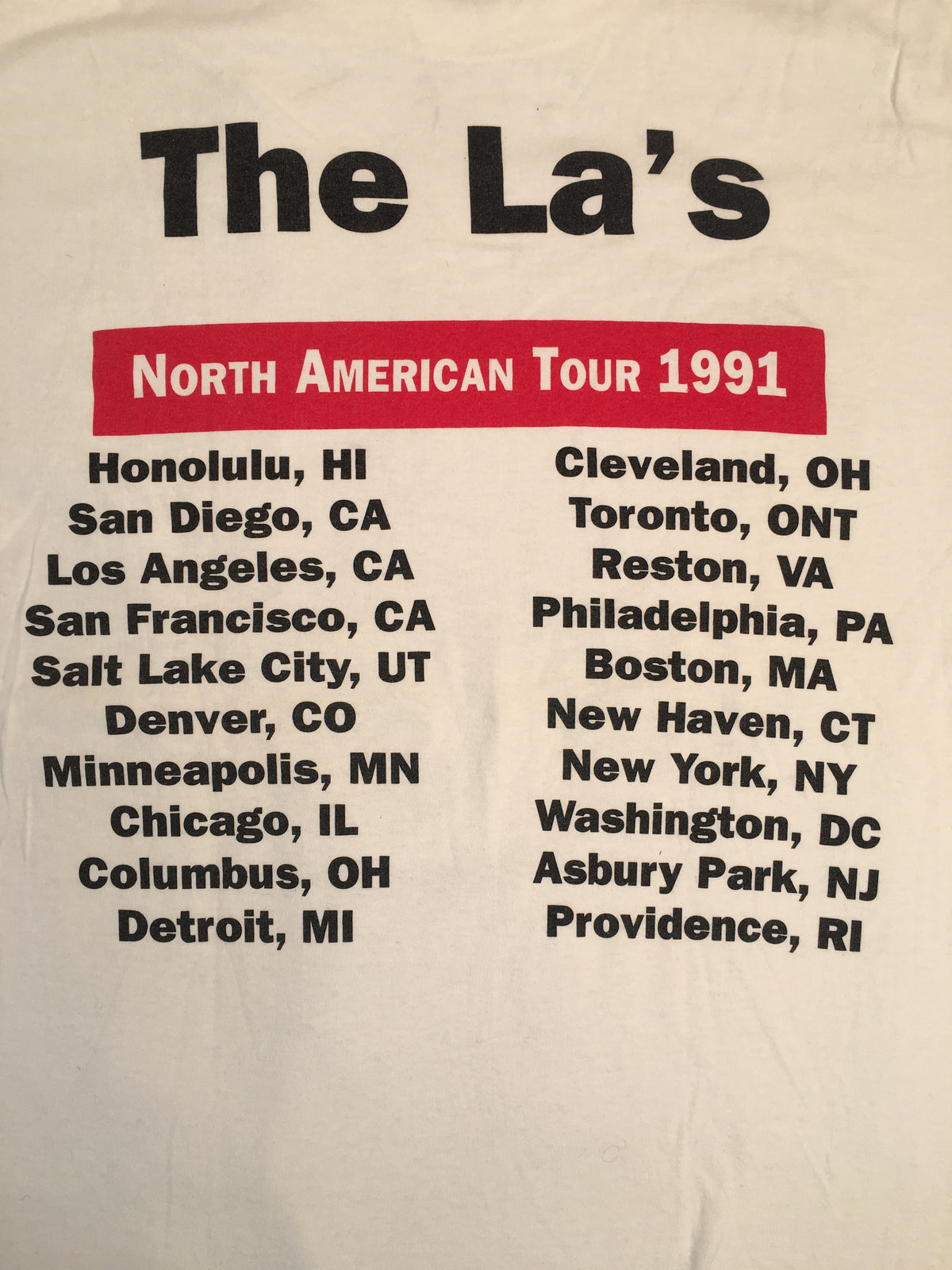 Vintage The La&#39;s &quot;North America 1991&quot; T-Shirt - jointcustodydc