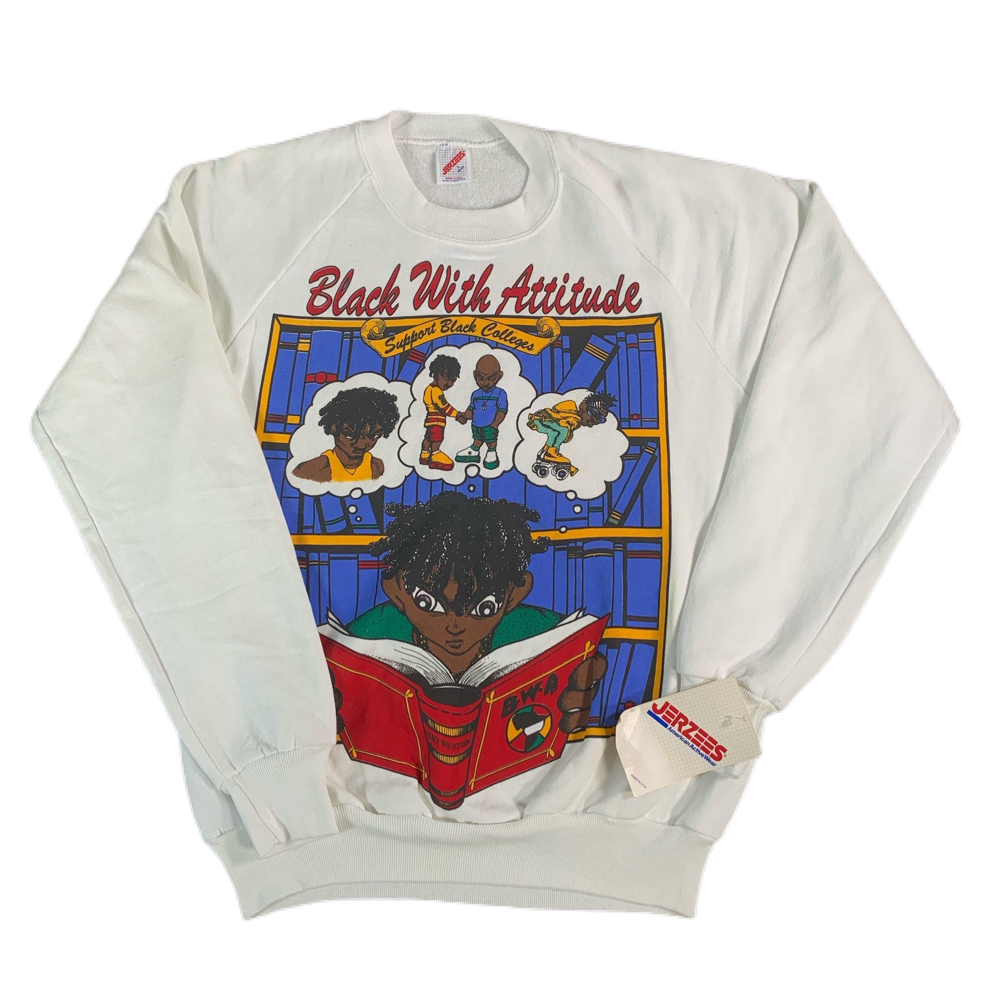 Vintage Black With Attitude "Support Black Colleges" Crewneck Sweatshirt - jointcustodydc