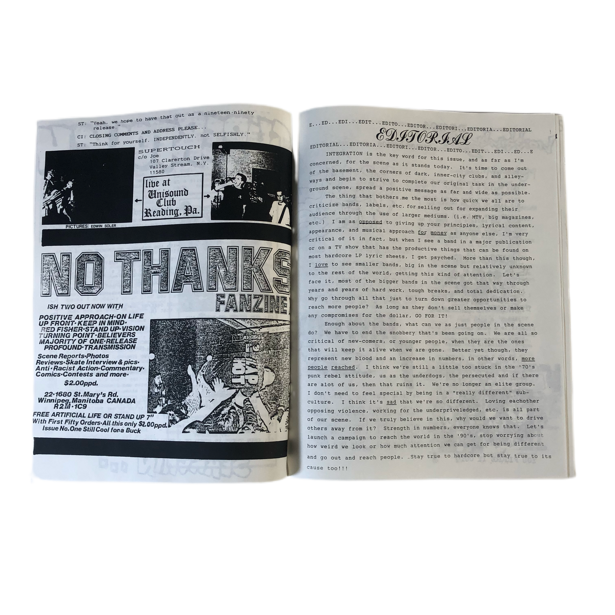 Vintage CI Productions Fanzine With Stand Up Flexi &quot;Issue 7&quot;
