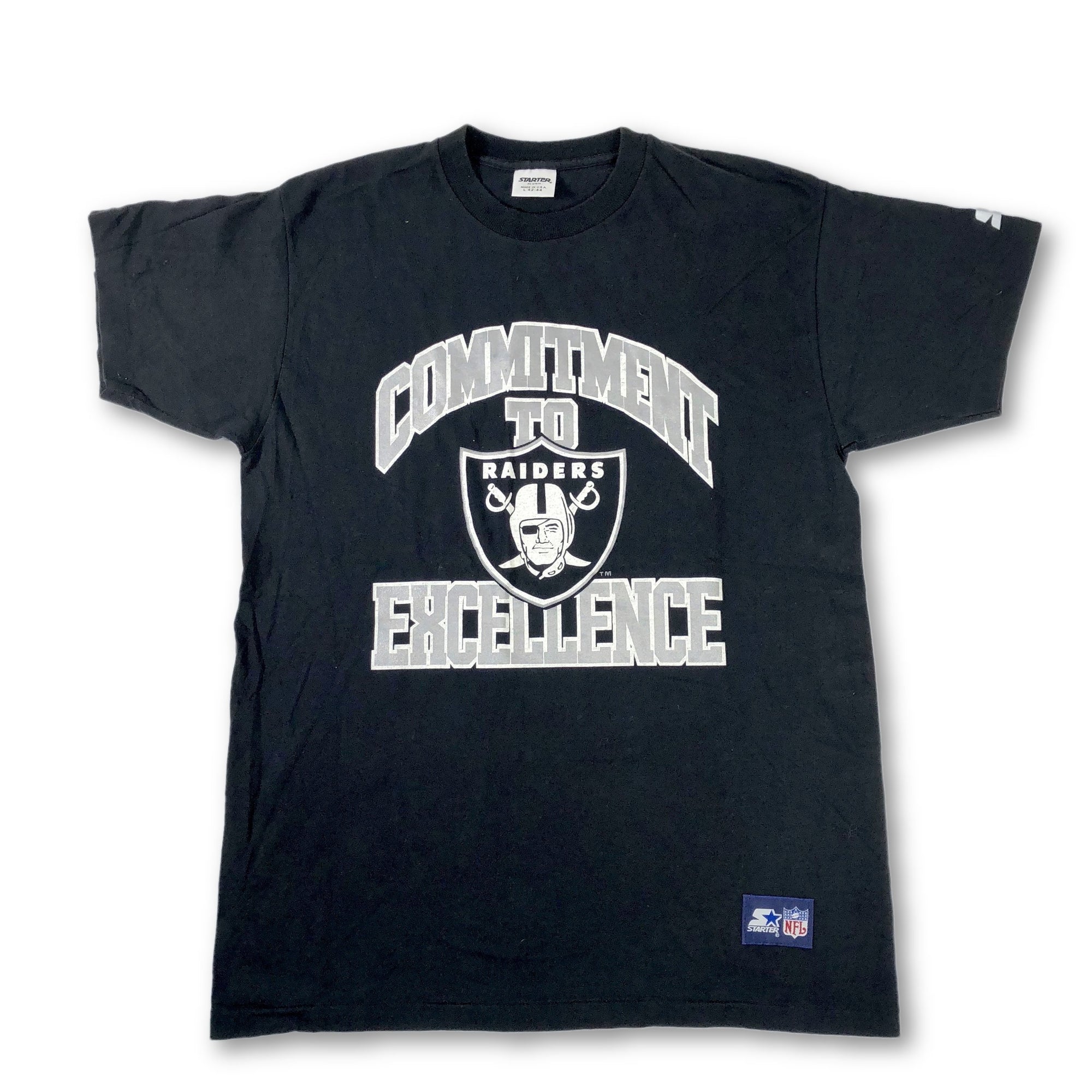 Vintage Oakland Raiders "Commitment to Excellence" Starter T-Shirt - jointcustodydc