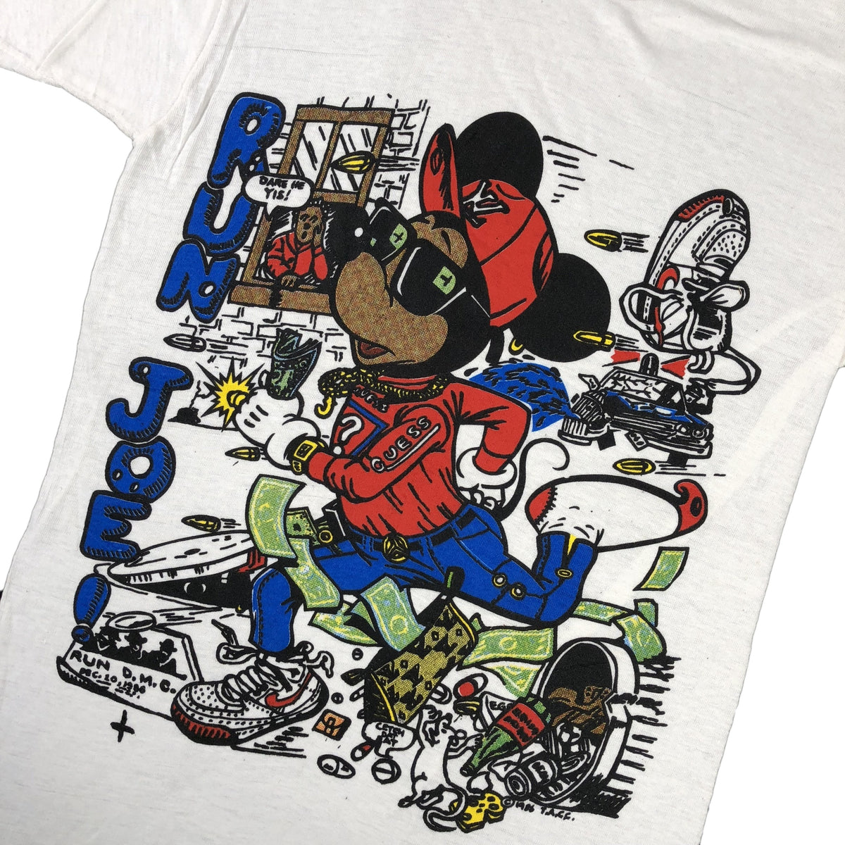 Vintage Mickey Mouse Bootleg &quot;Run Joe!&quot; T-Shirt - jointcustodydc