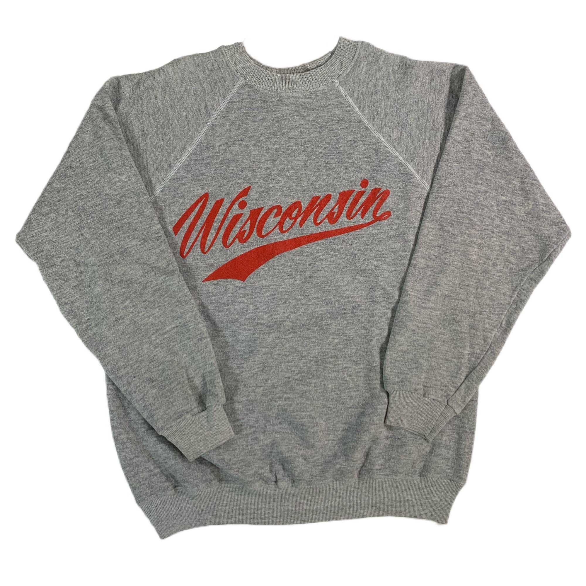 Vintage Wisconsin "Tri blend" Raglan Sweatshirt - jointcustodydc