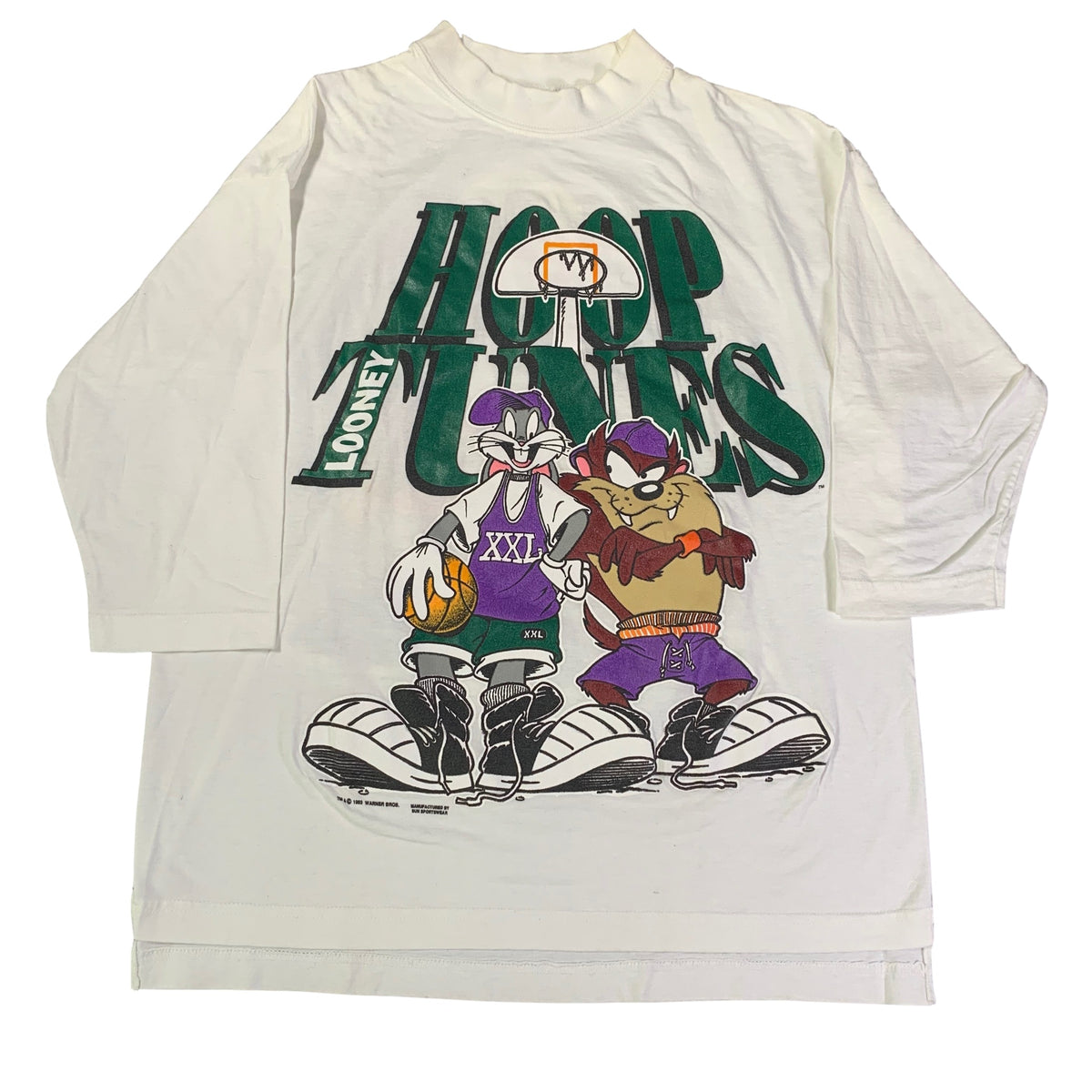 Vintage Looney Tunes &quot;Hoop Tunes&quot; 3/4 Mock Long Sleeve - jointcustodydc